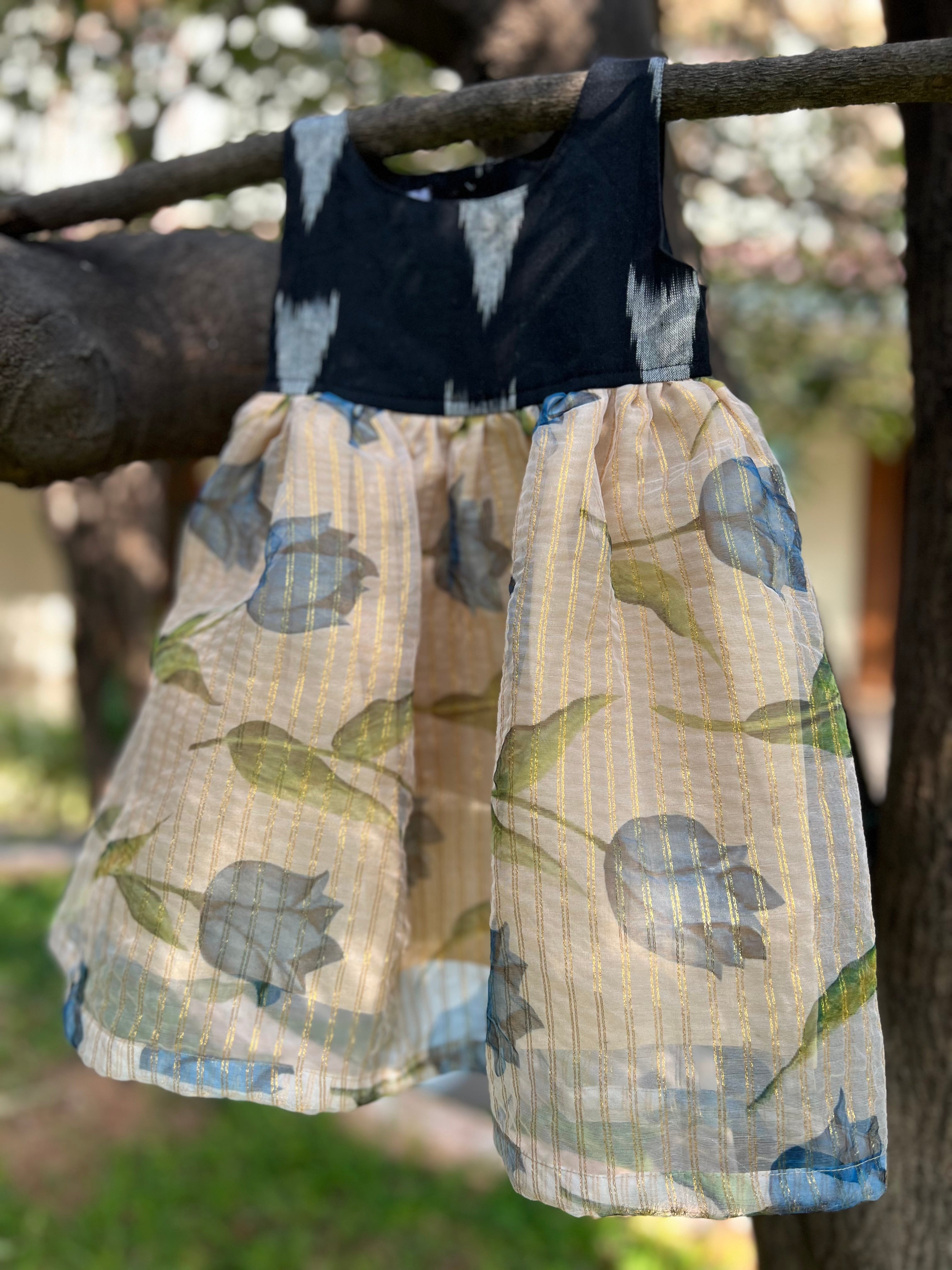 Black and Blue Organza