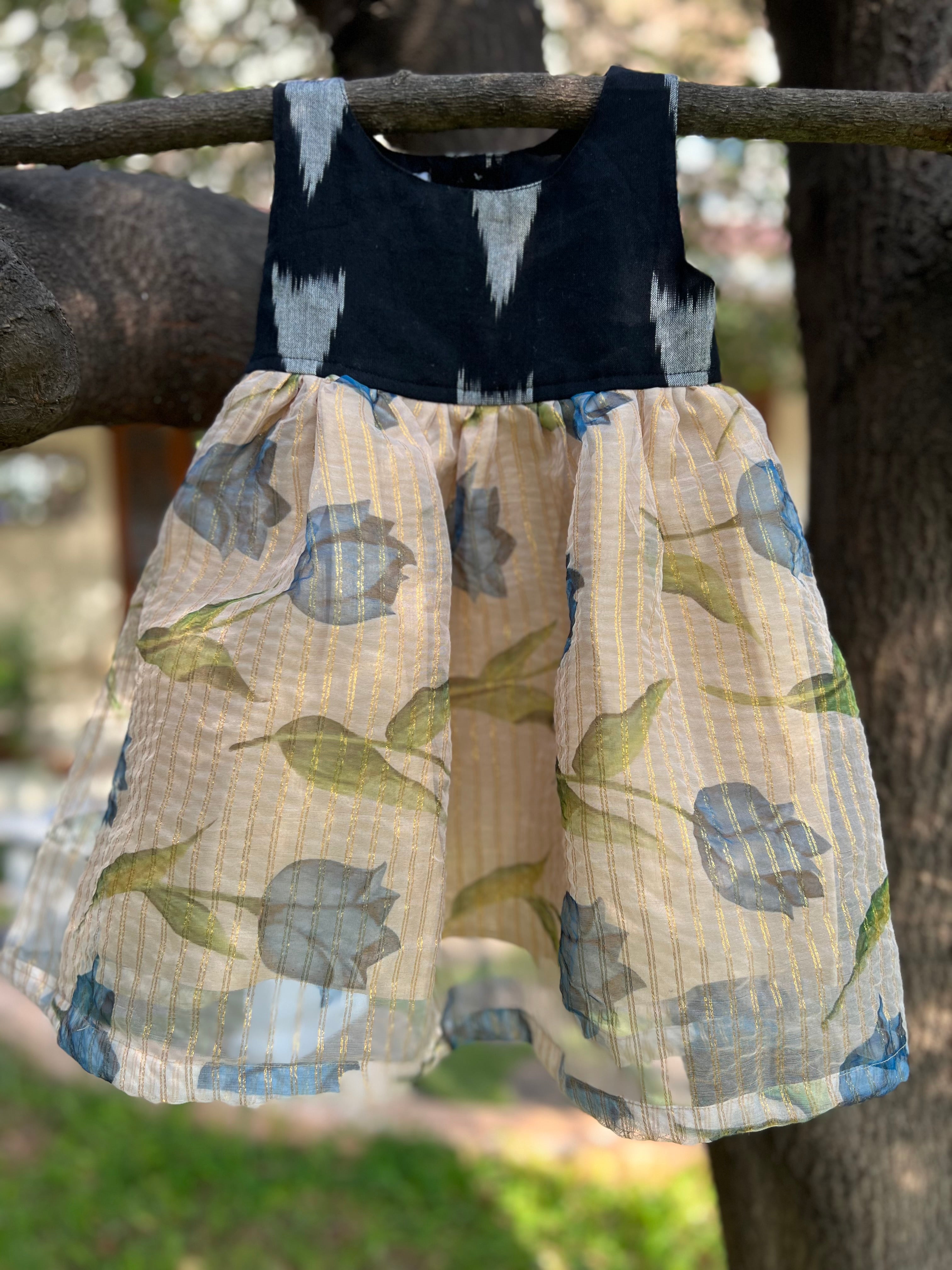 Black and Blue Organza