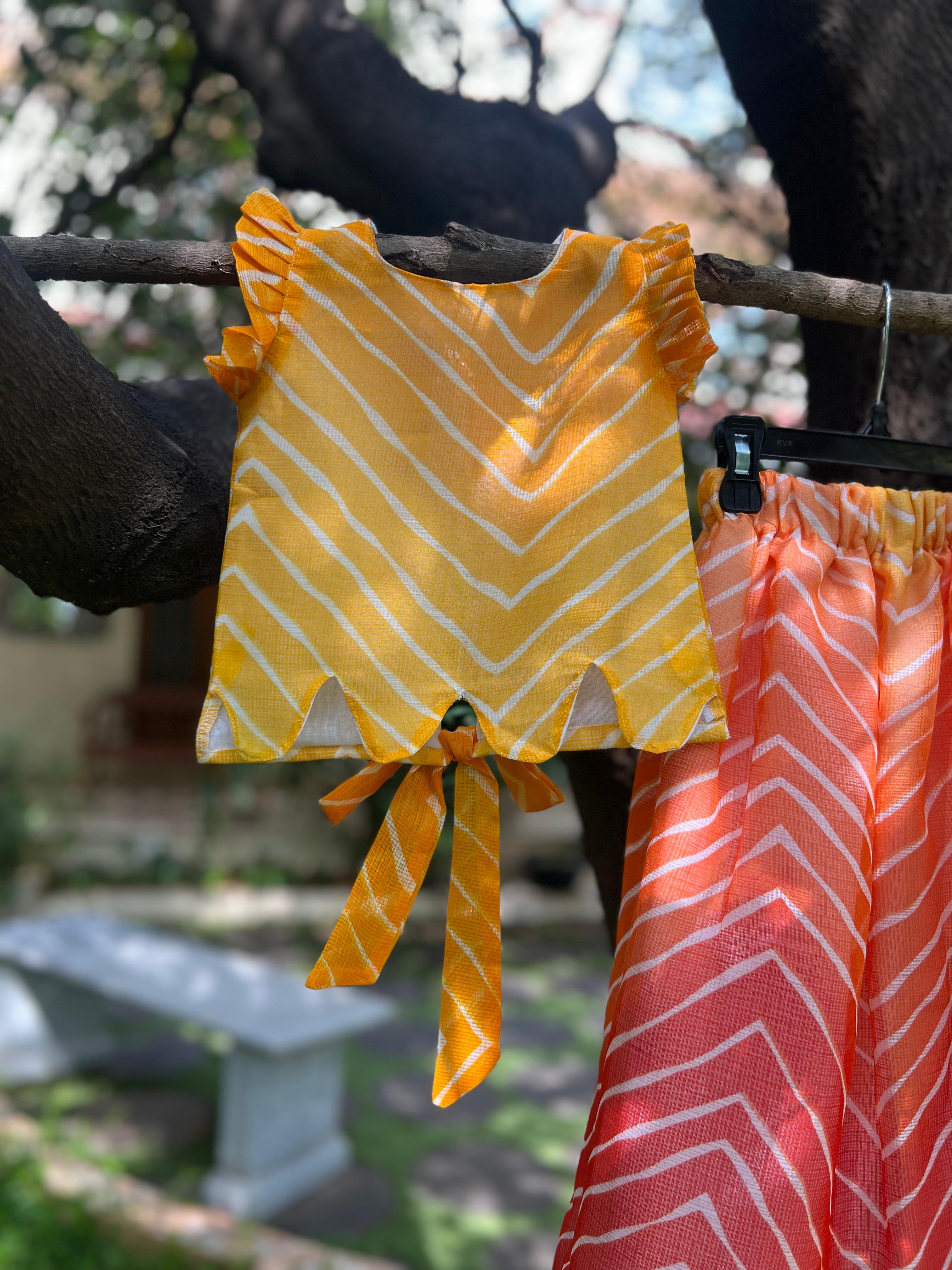 Orange π Full Skirt Set