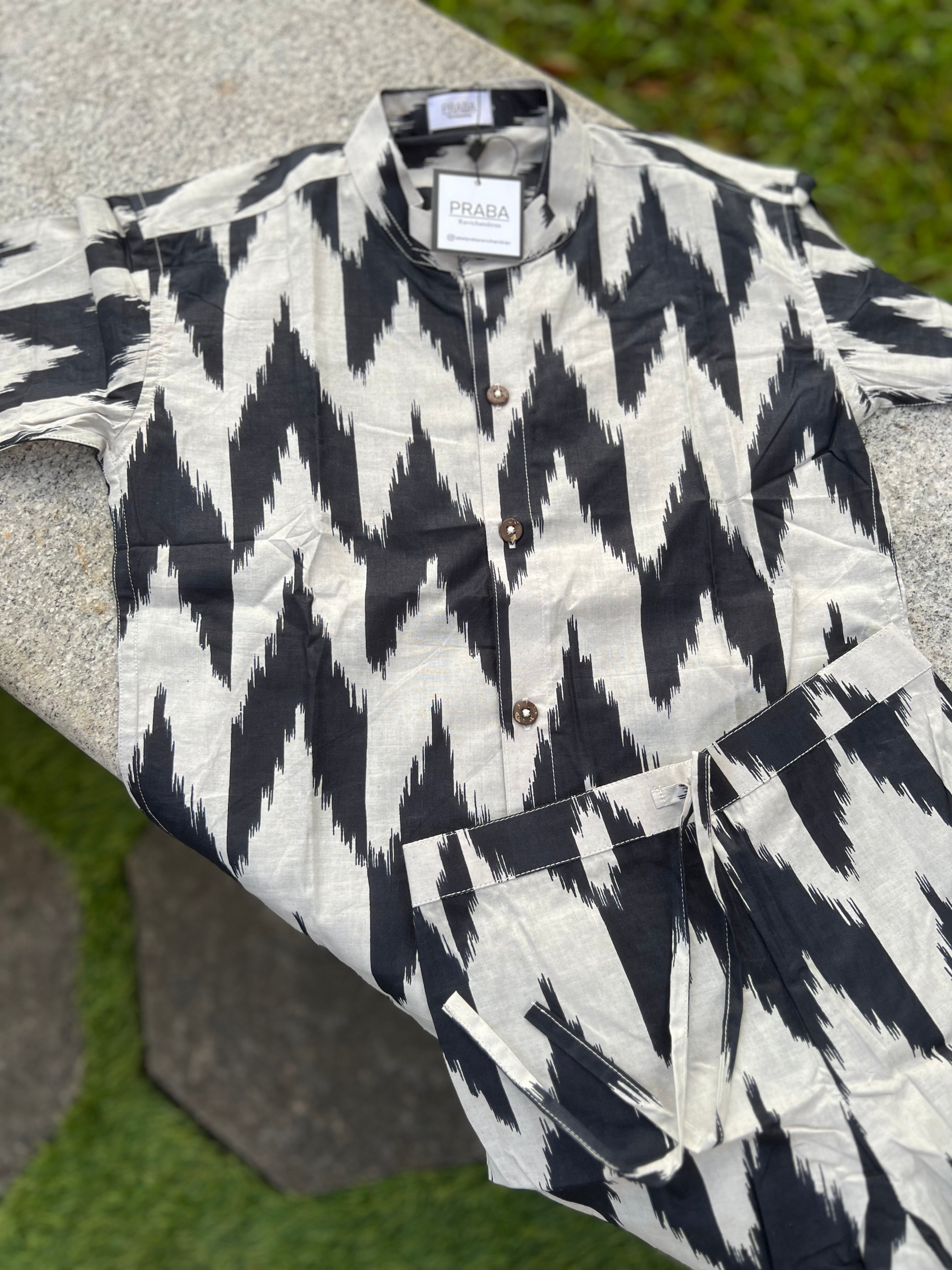 Ikkat Print Black & Grey