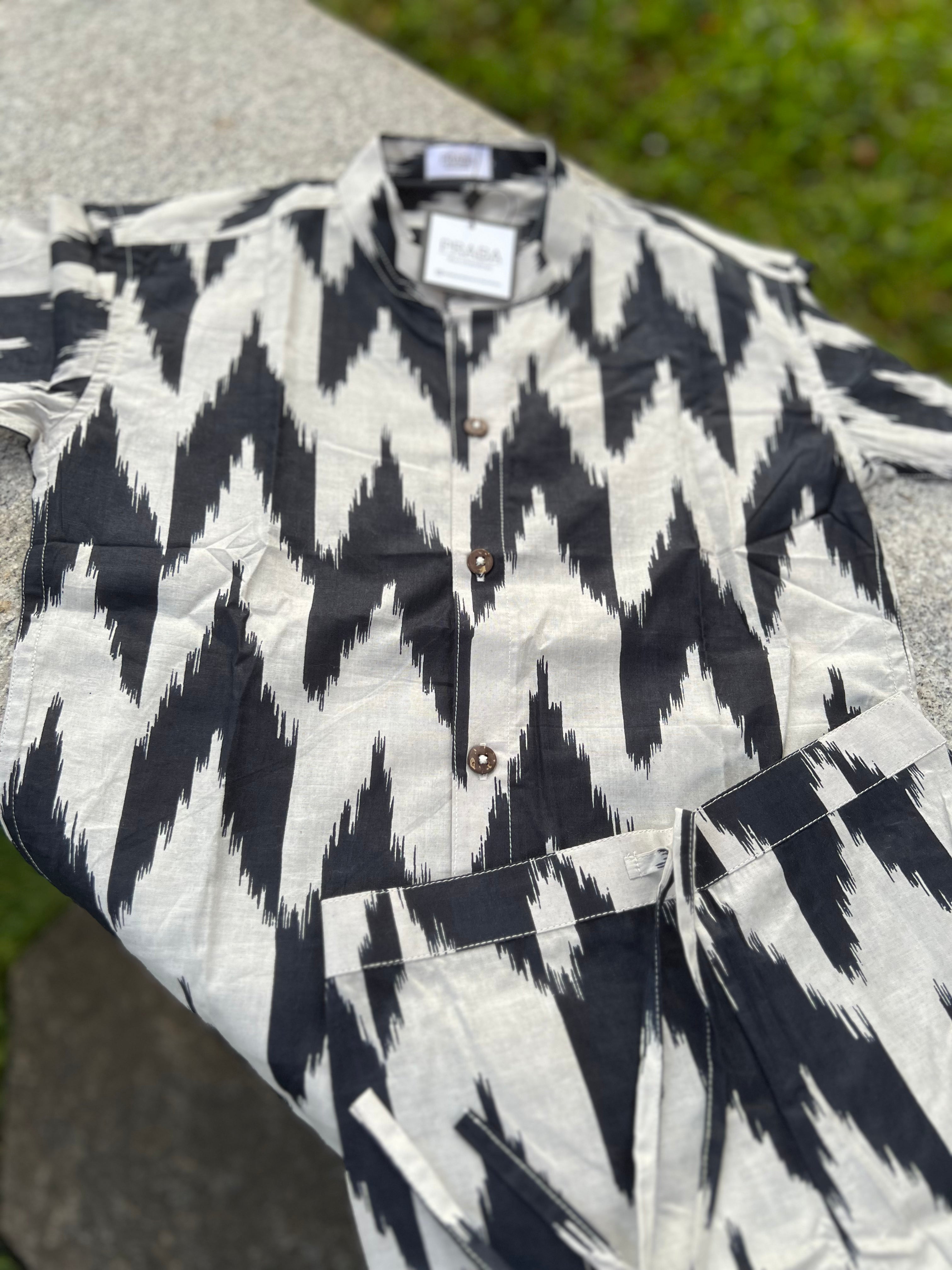 Ikkat Print Black & Grey