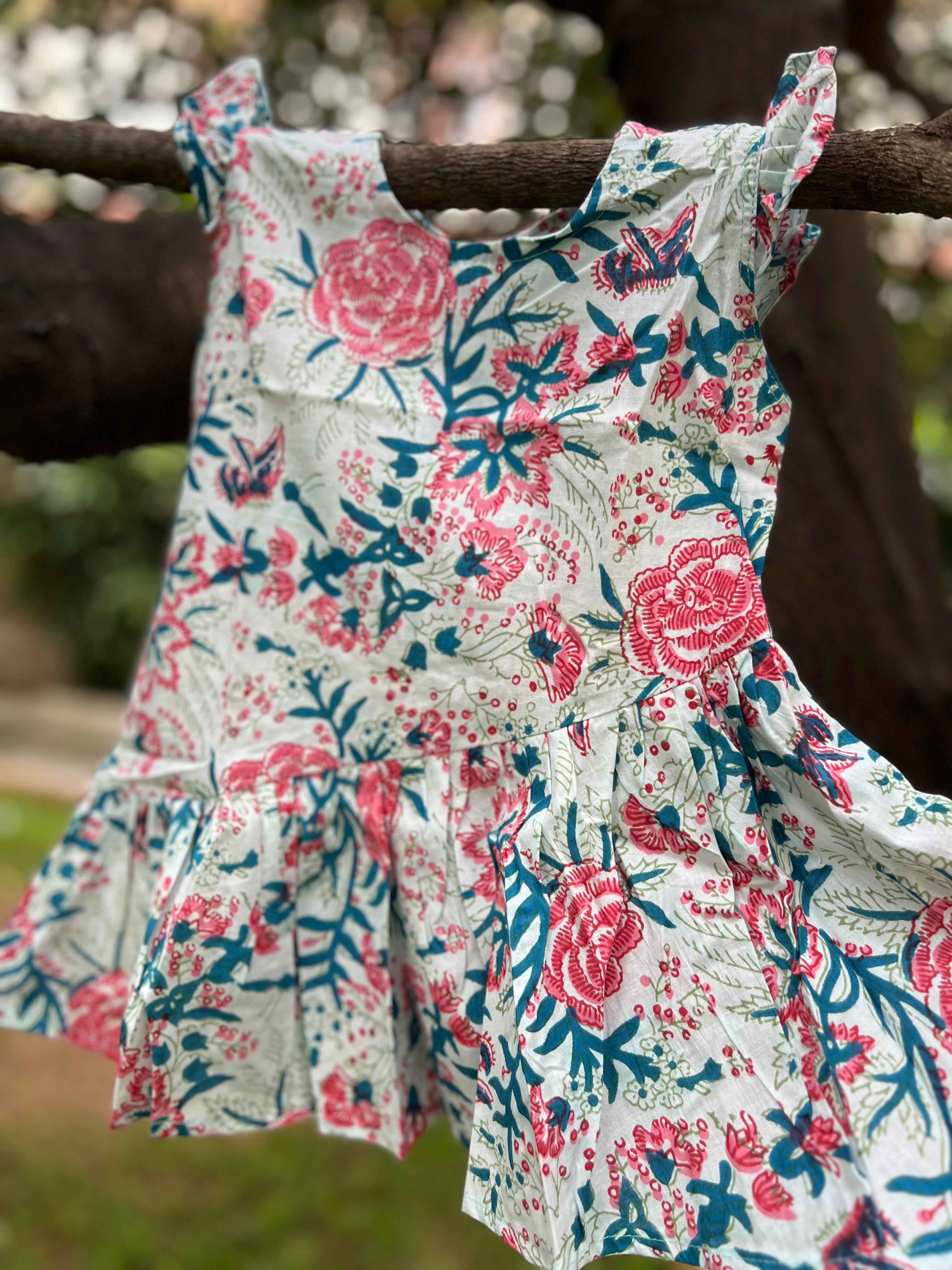 Cotton Summer Dress with Pleats