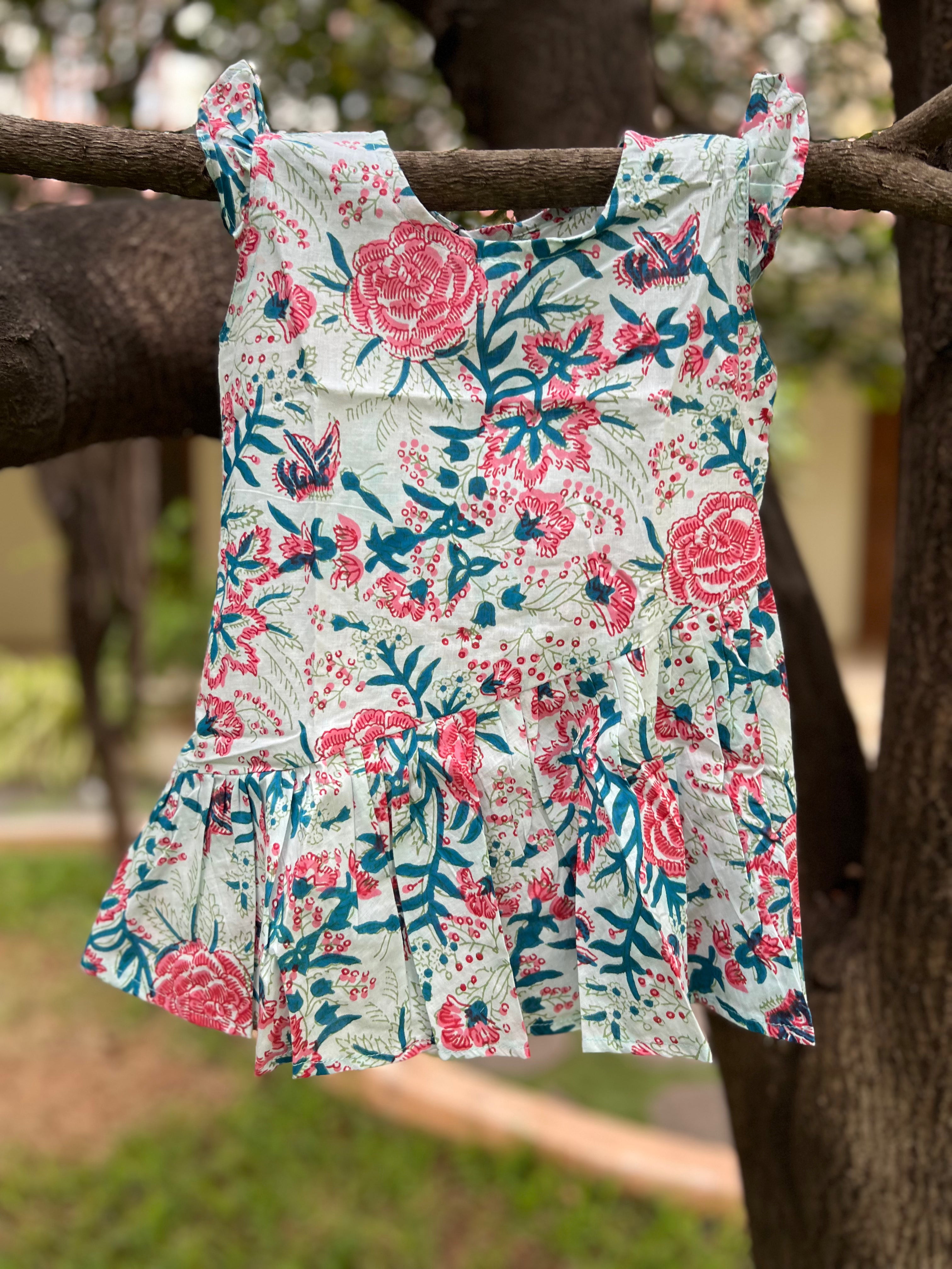 Cotton Summer Dress with Pleats