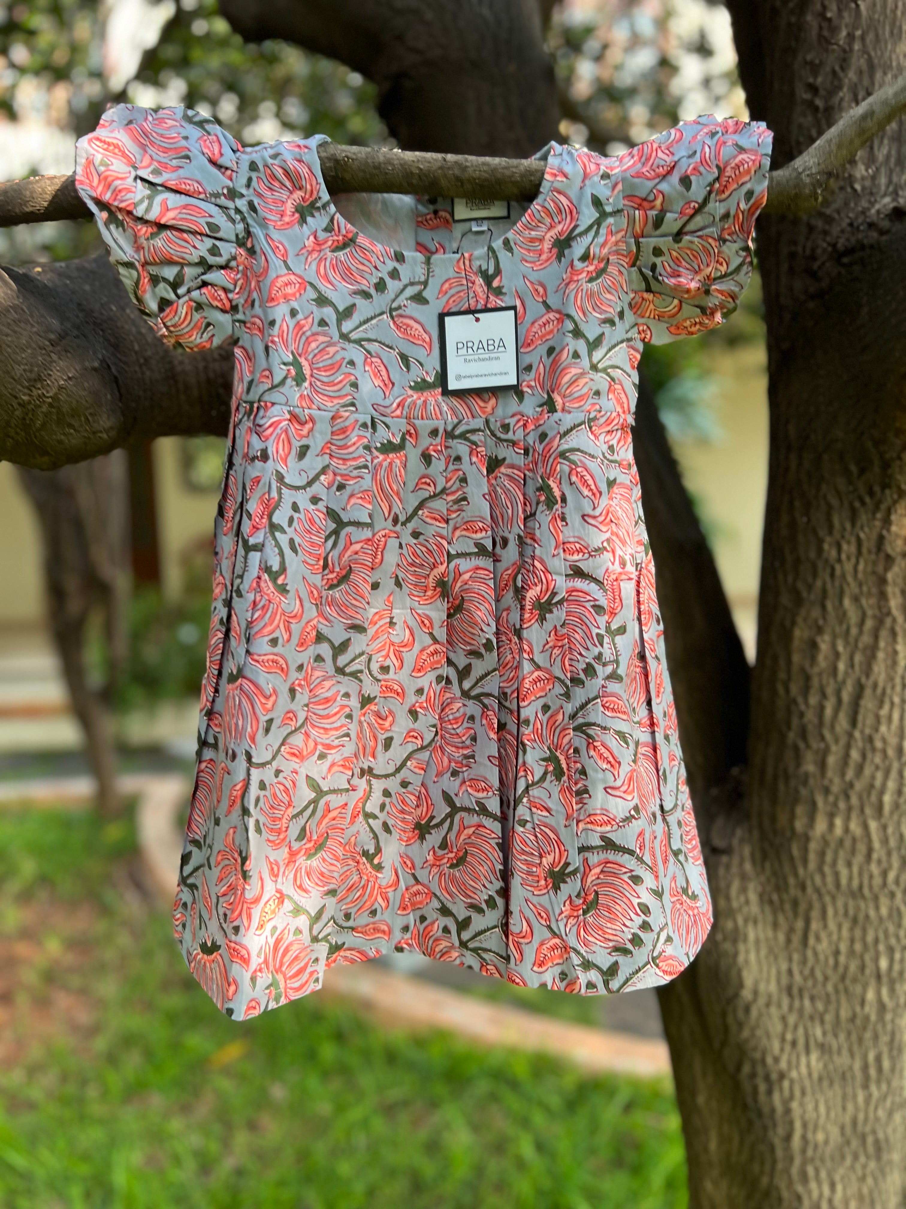 Cotton Frock with double frill sleeve