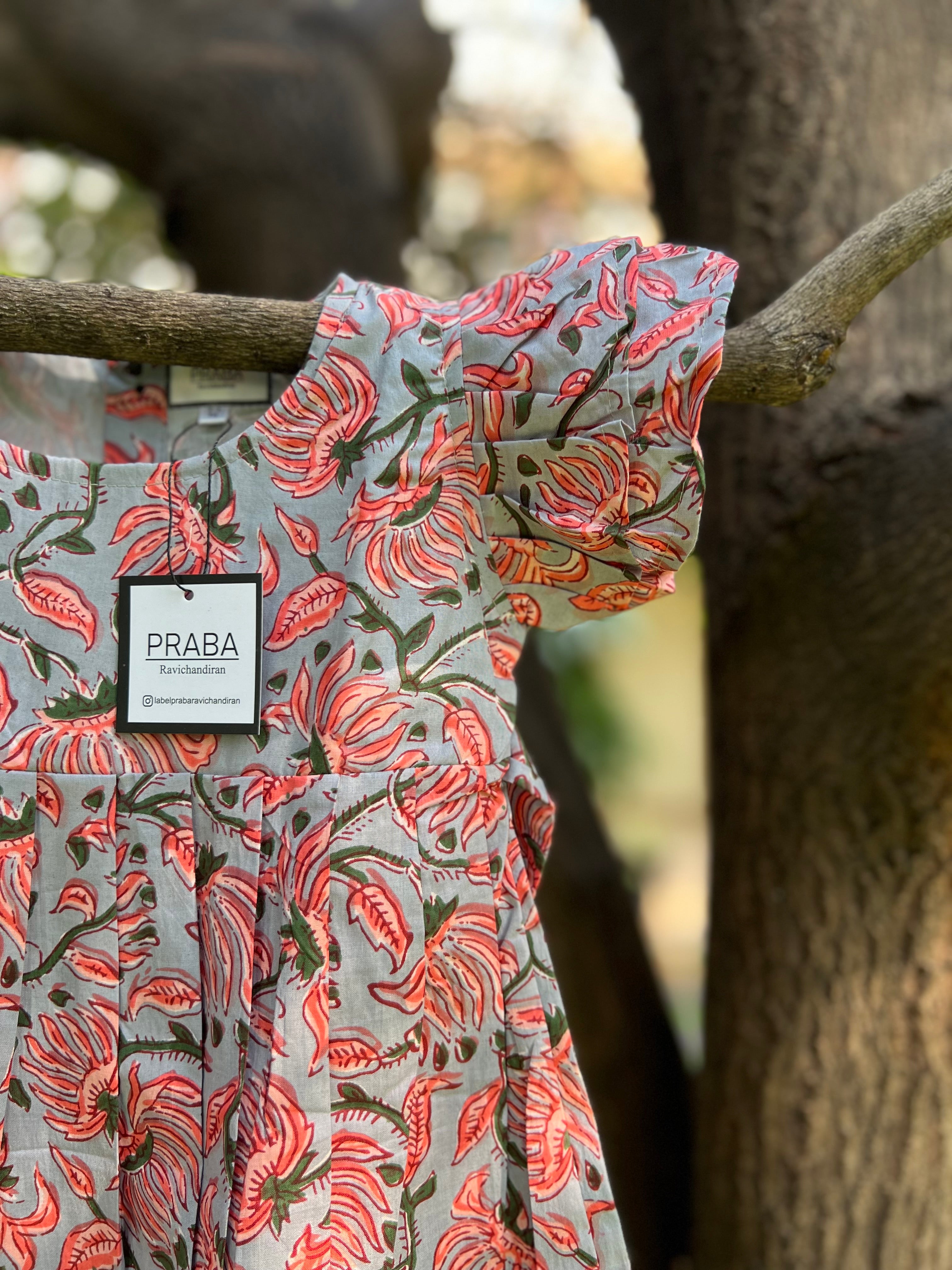 Cotton Frock with double frill sleeve