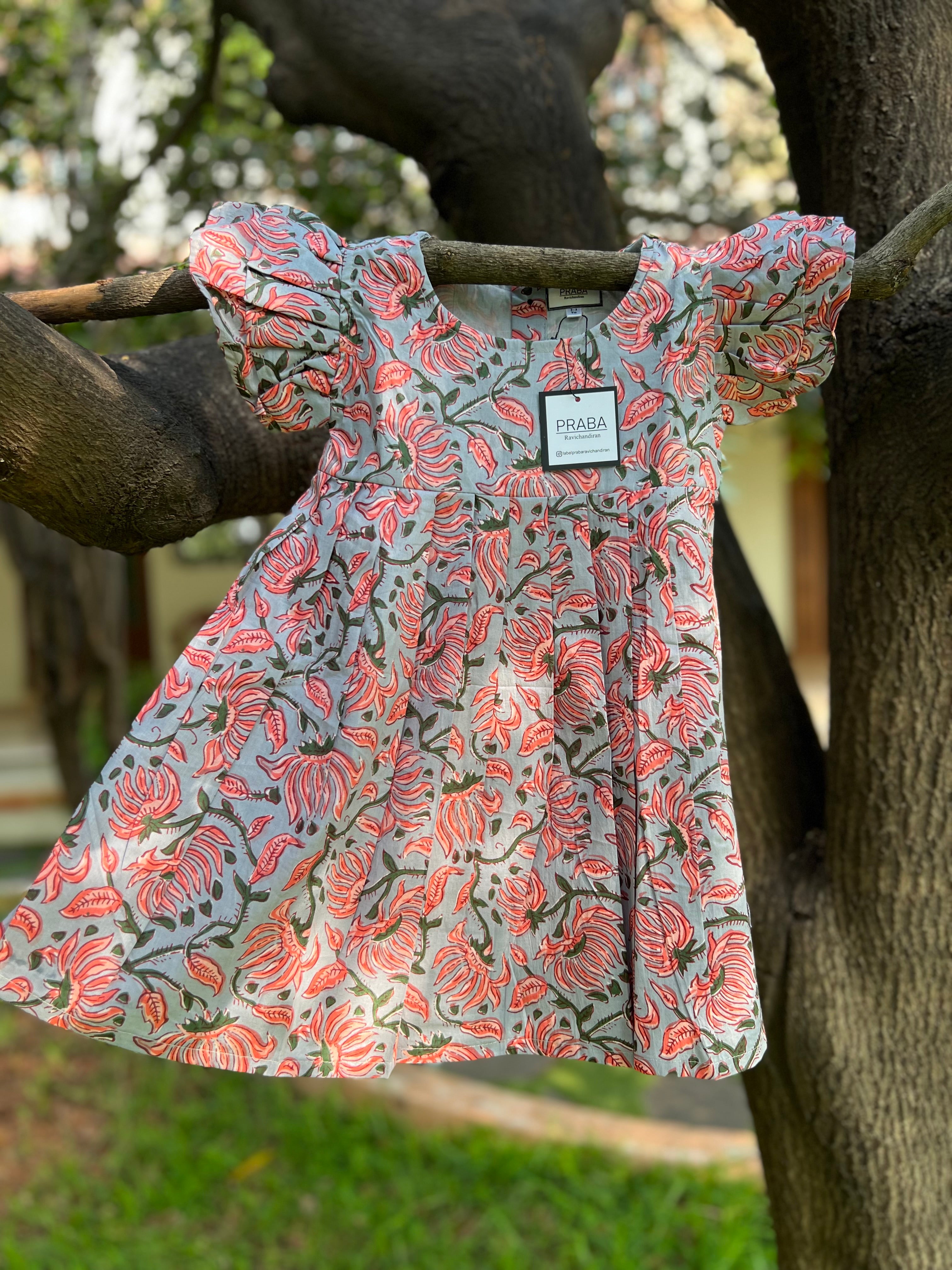 Cotton Frock with double frill sleeve