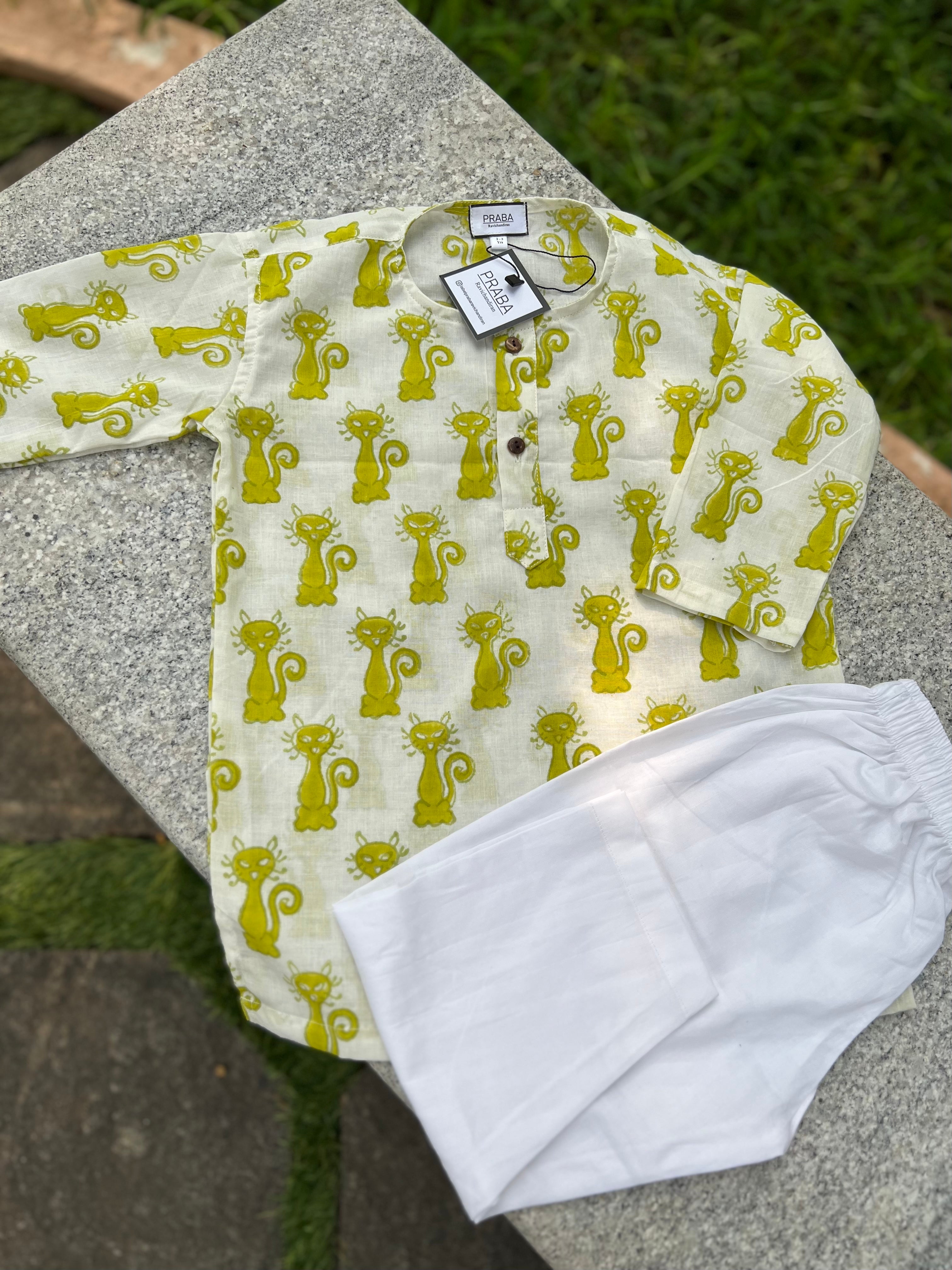 Animal printed kurta pyjama set