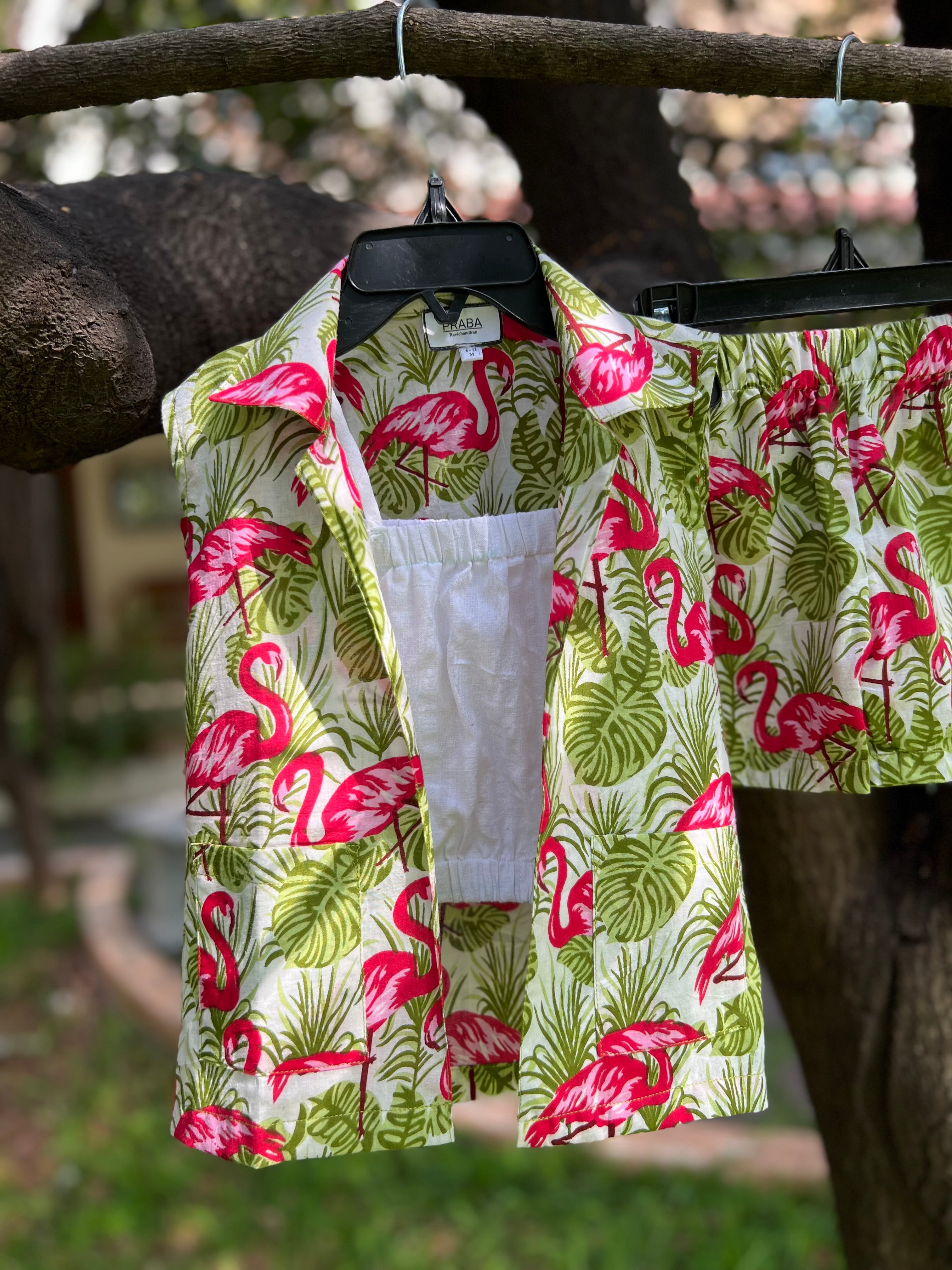 Flamingo 🦩 print Girls 3 Piece Set