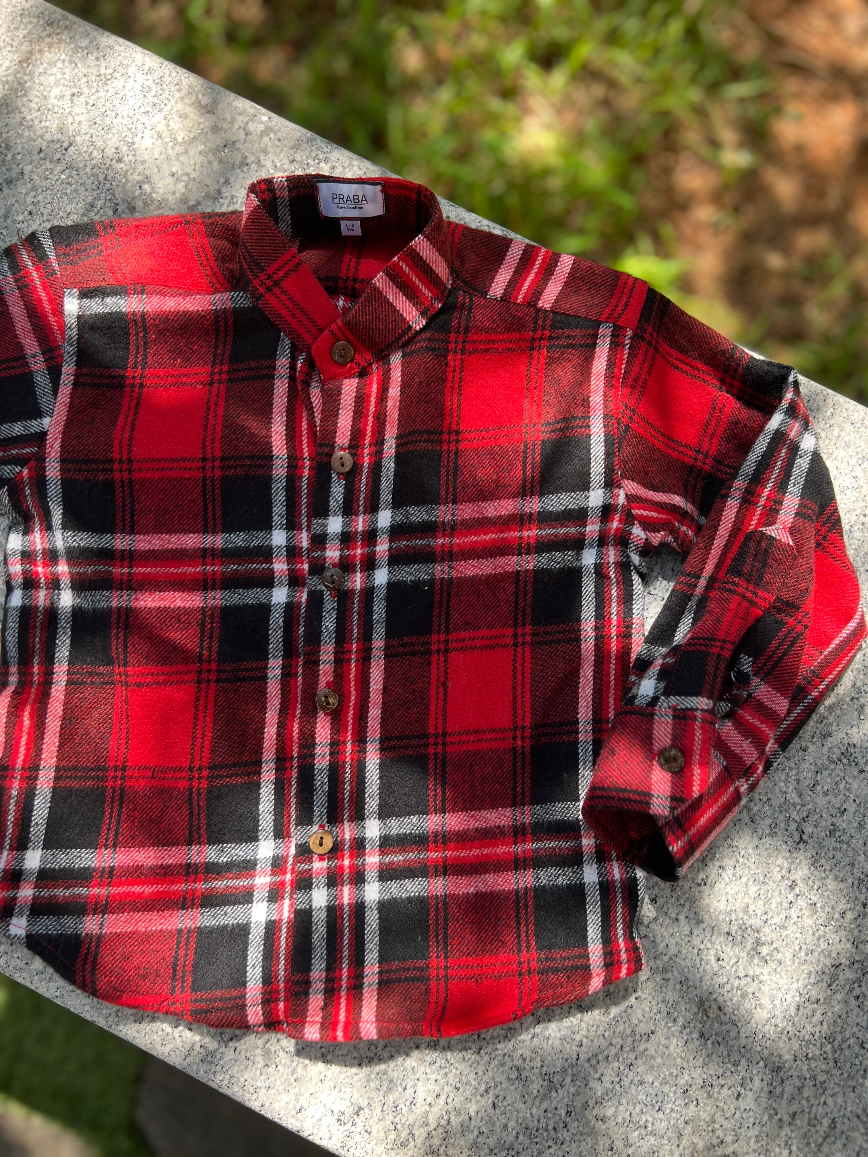 Woollen Plaid Red Shirt