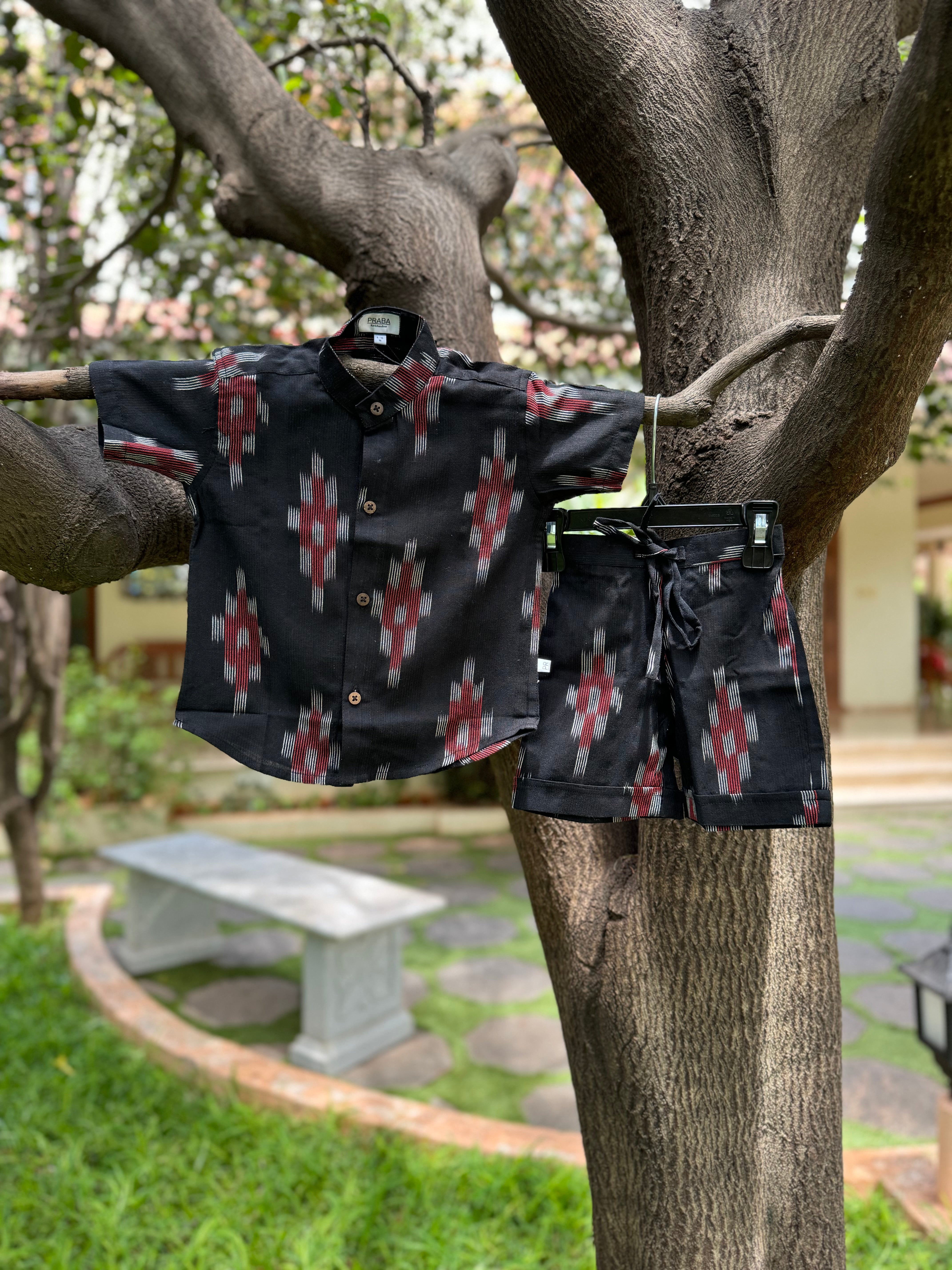 Classic Collection Ikkat Black & Red