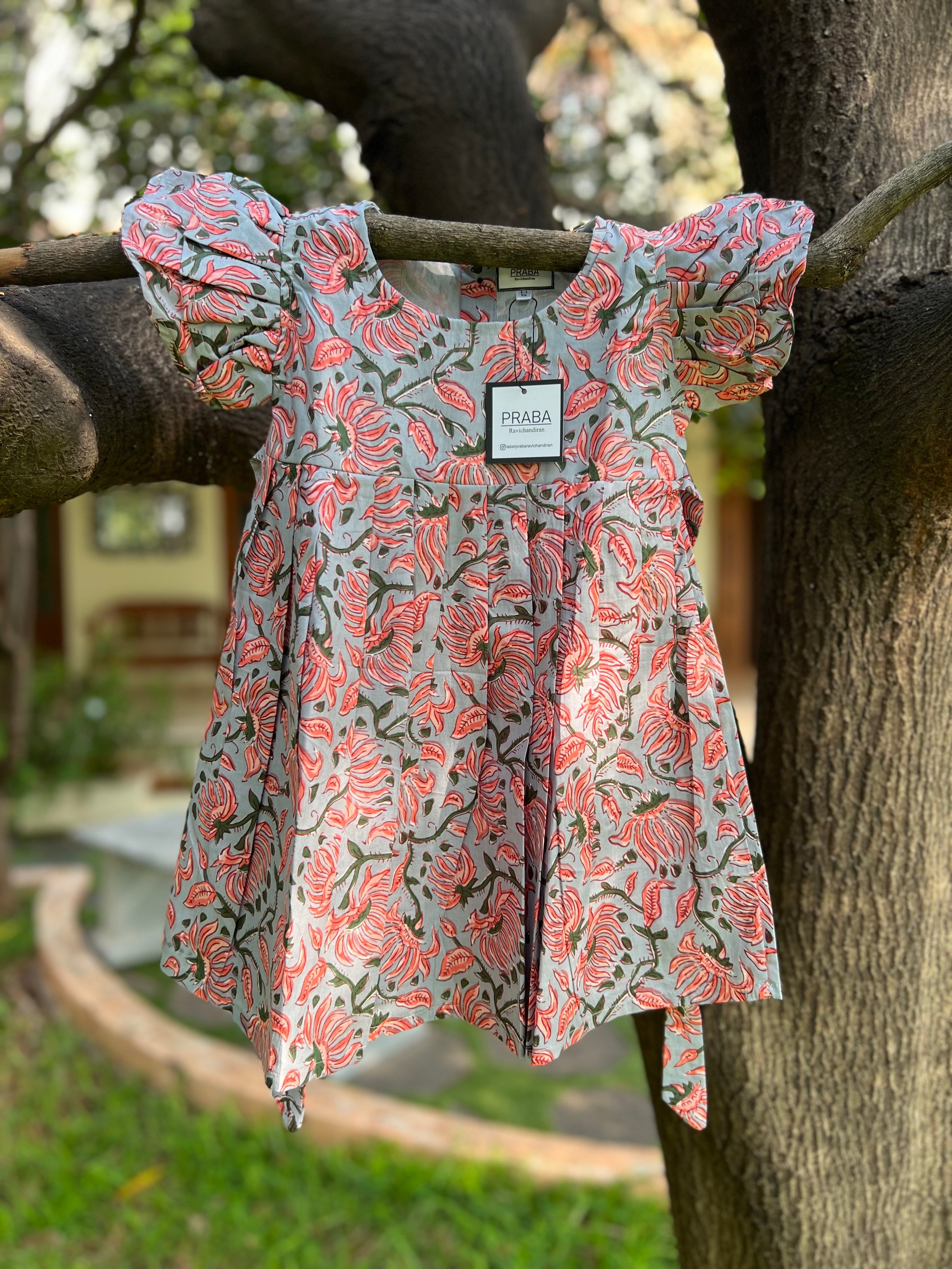 Cotton Frock with double frill sleeve