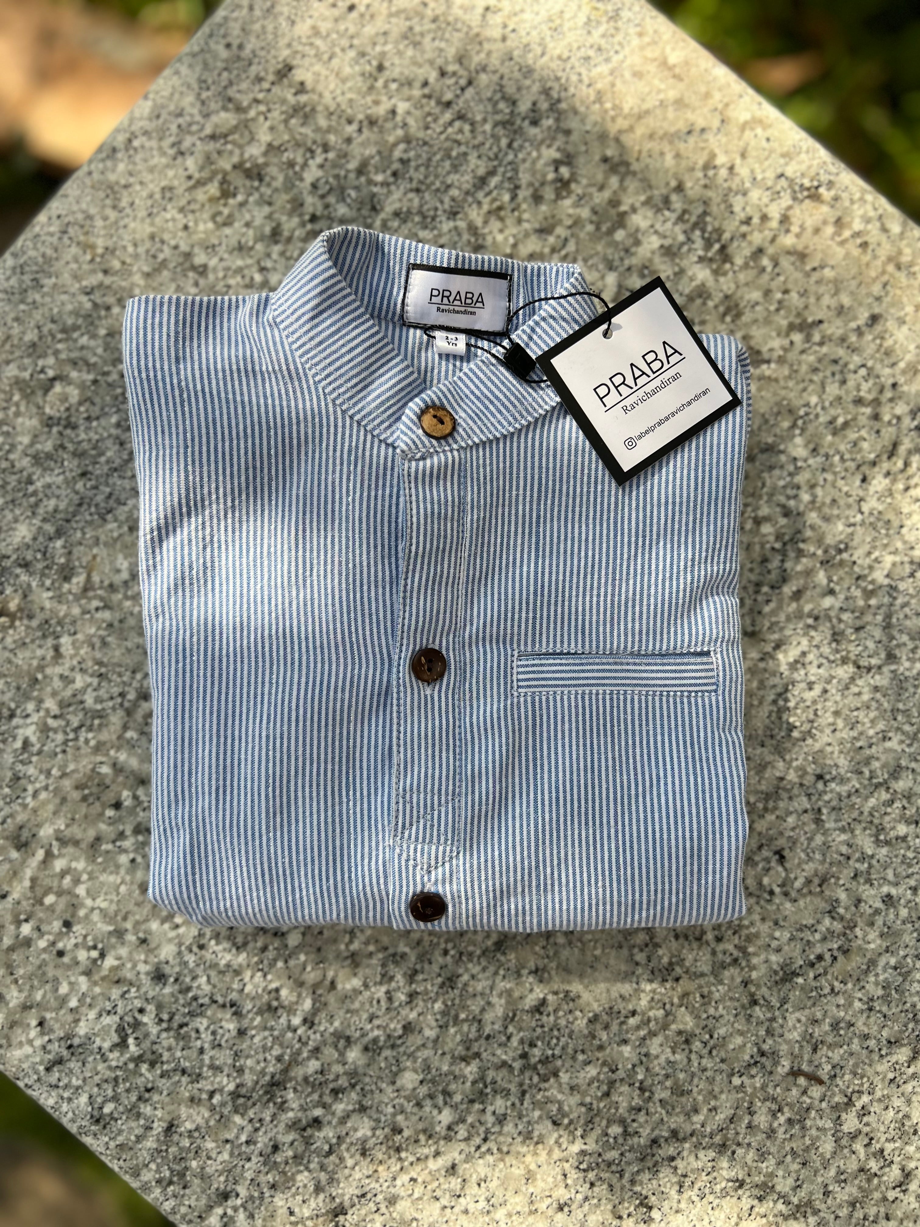 Blue strips Cotton Regular fit