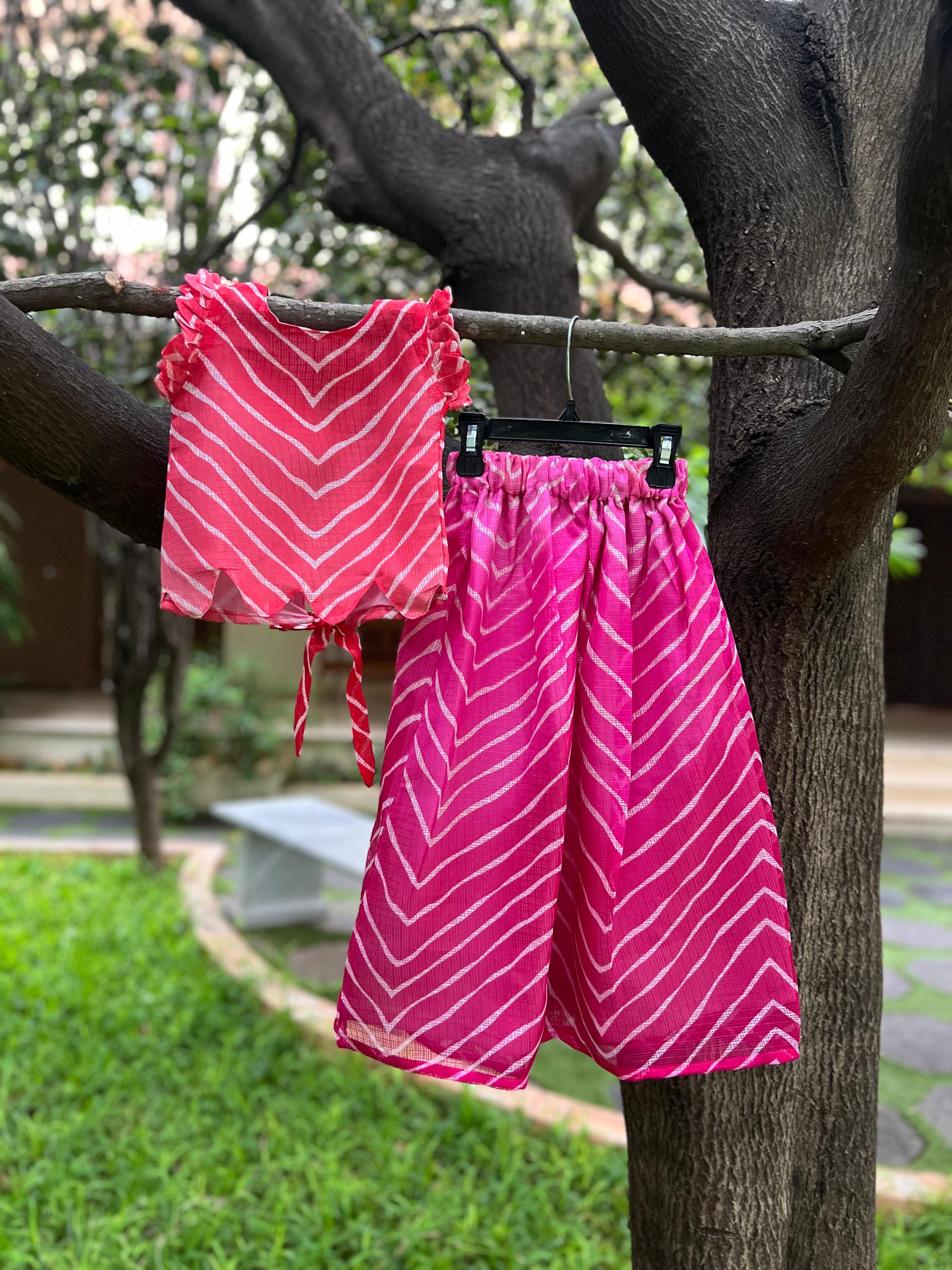 Pink Full Skirt Set