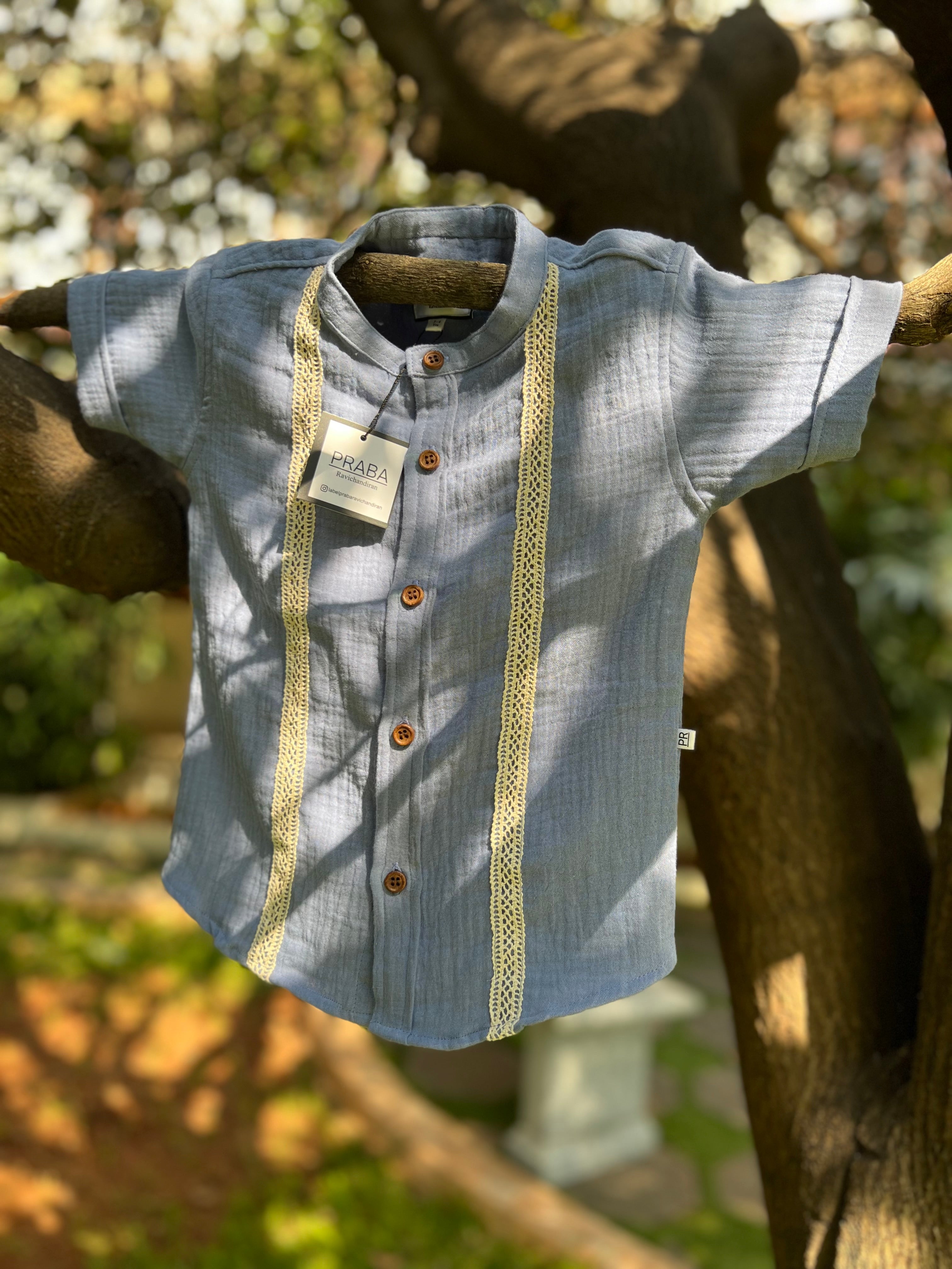 PR’s Signature Style, Light Blue Shirt with Lace