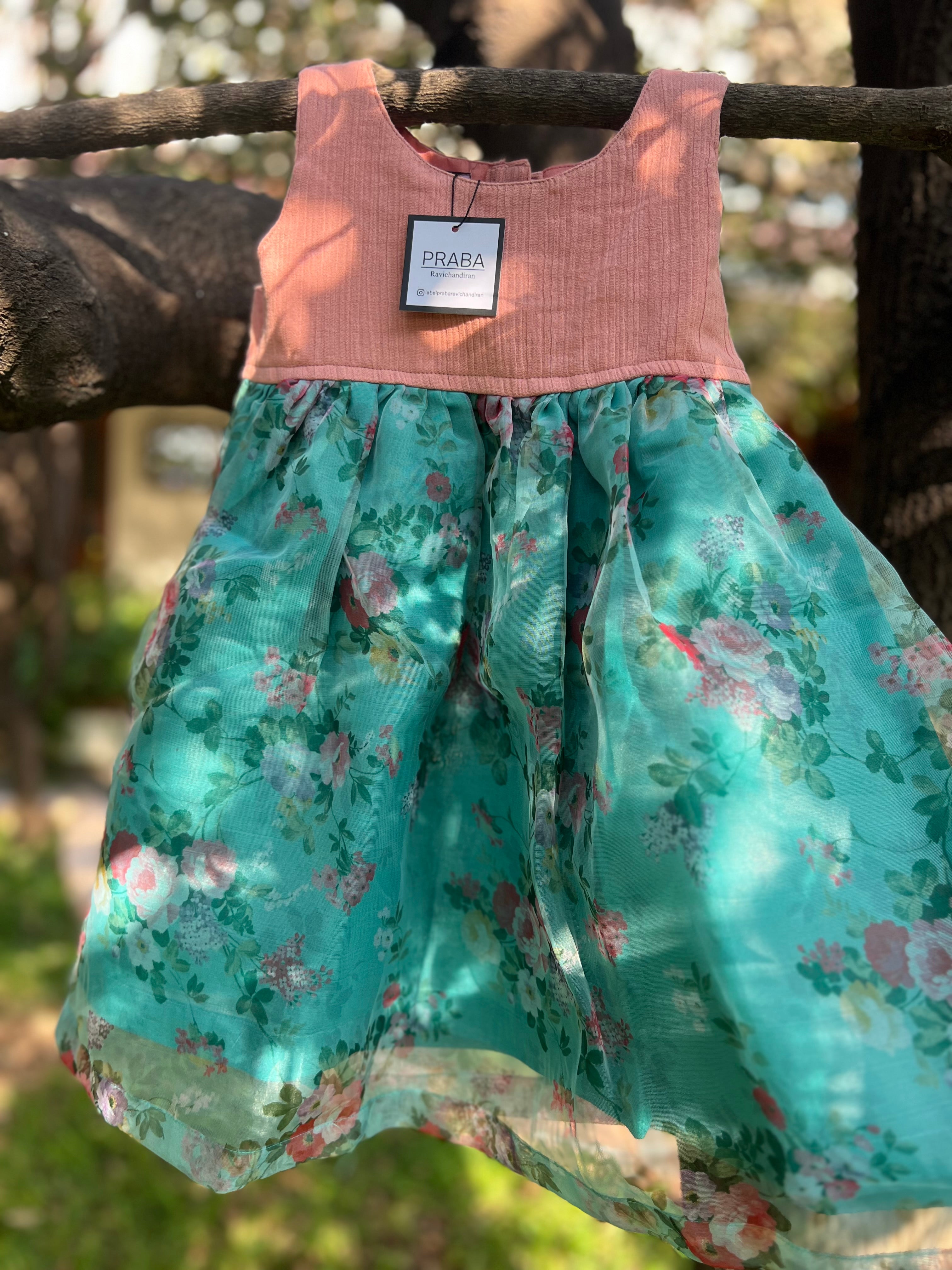 Pink Lenin body and organza bottom