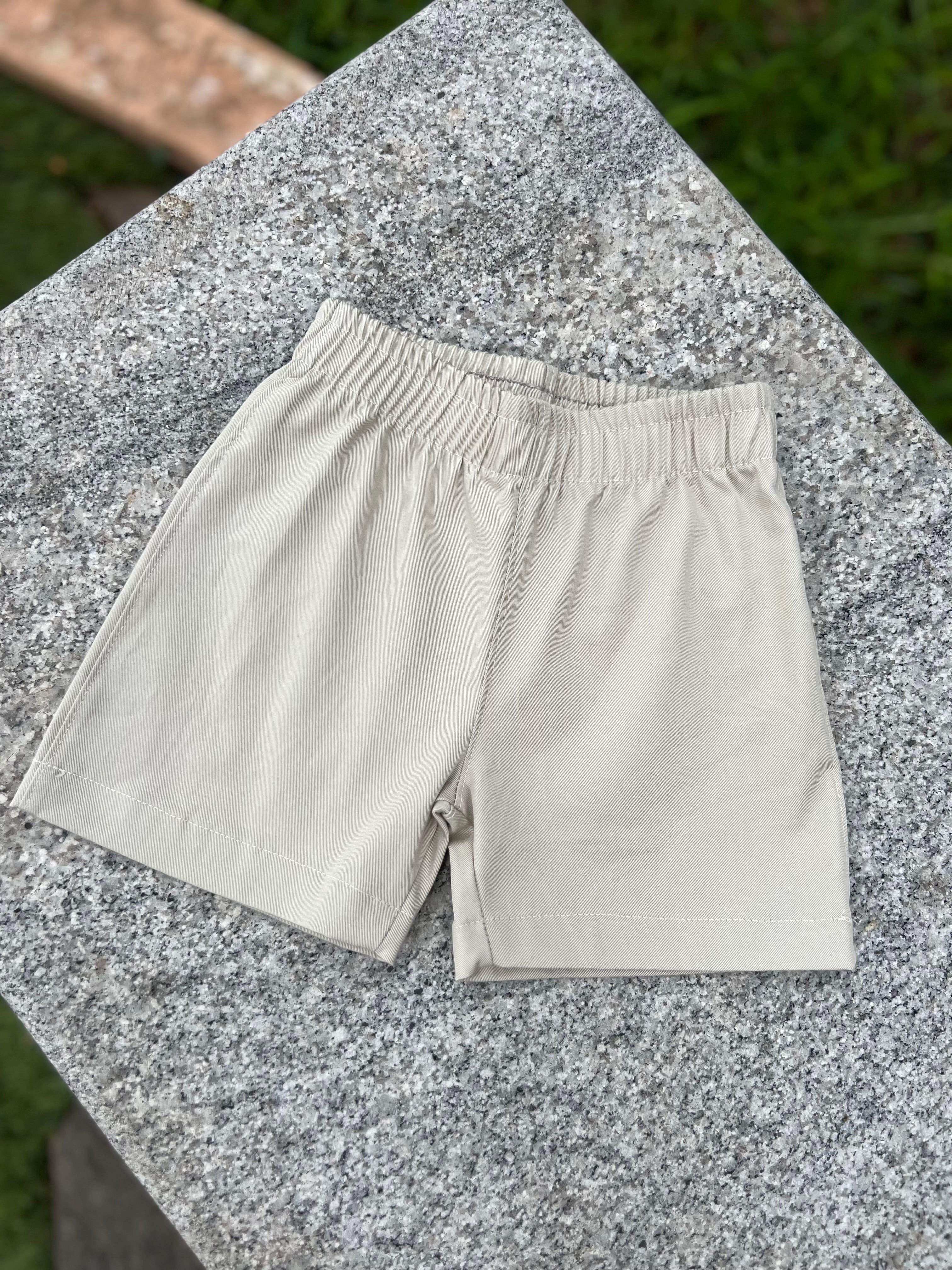 Cream Cotton Pull-On shorts