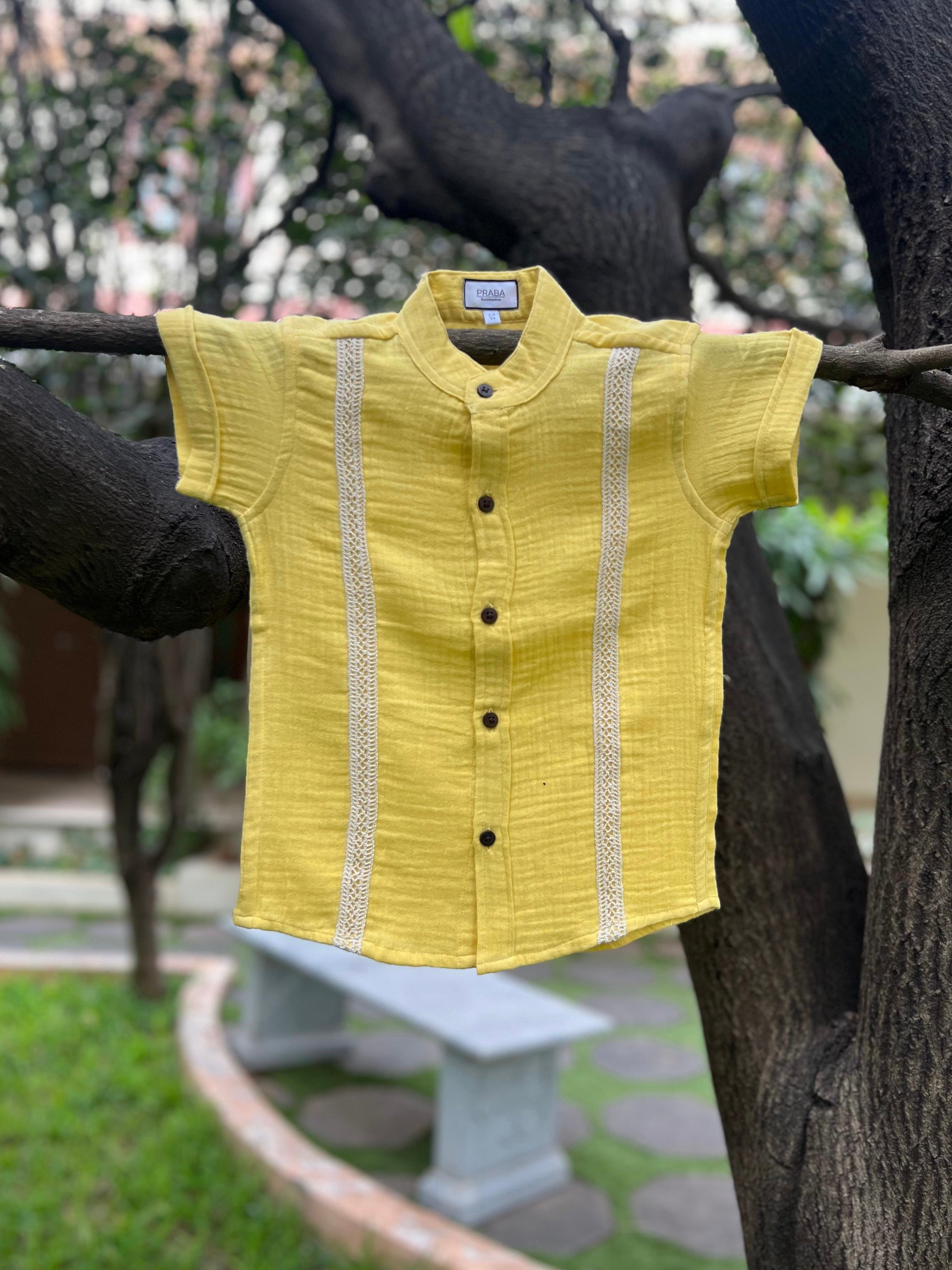PR’s Signature Style, Pastel Yellow Shirt with Lace