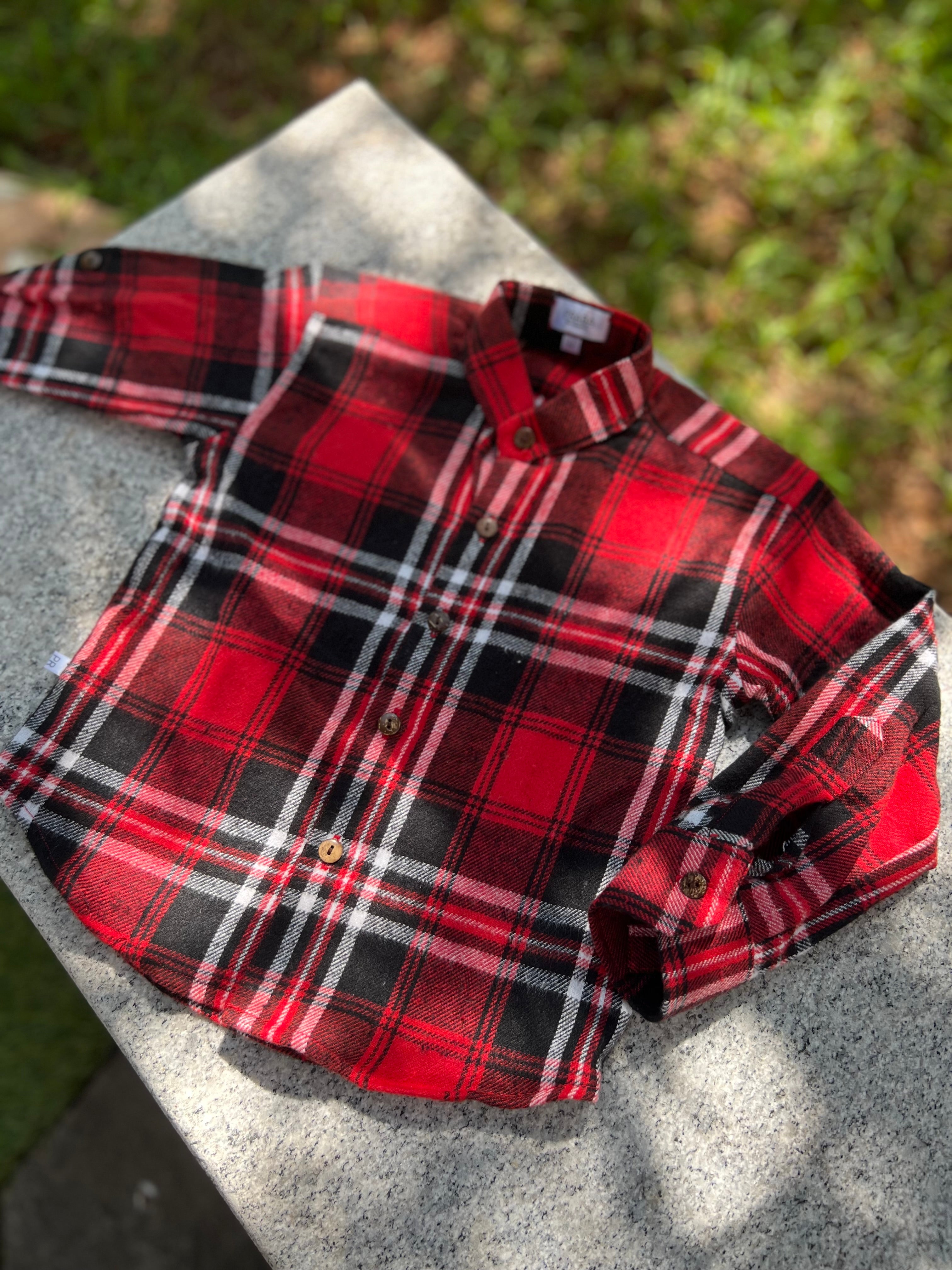 Woollen Plaid Red Shirt