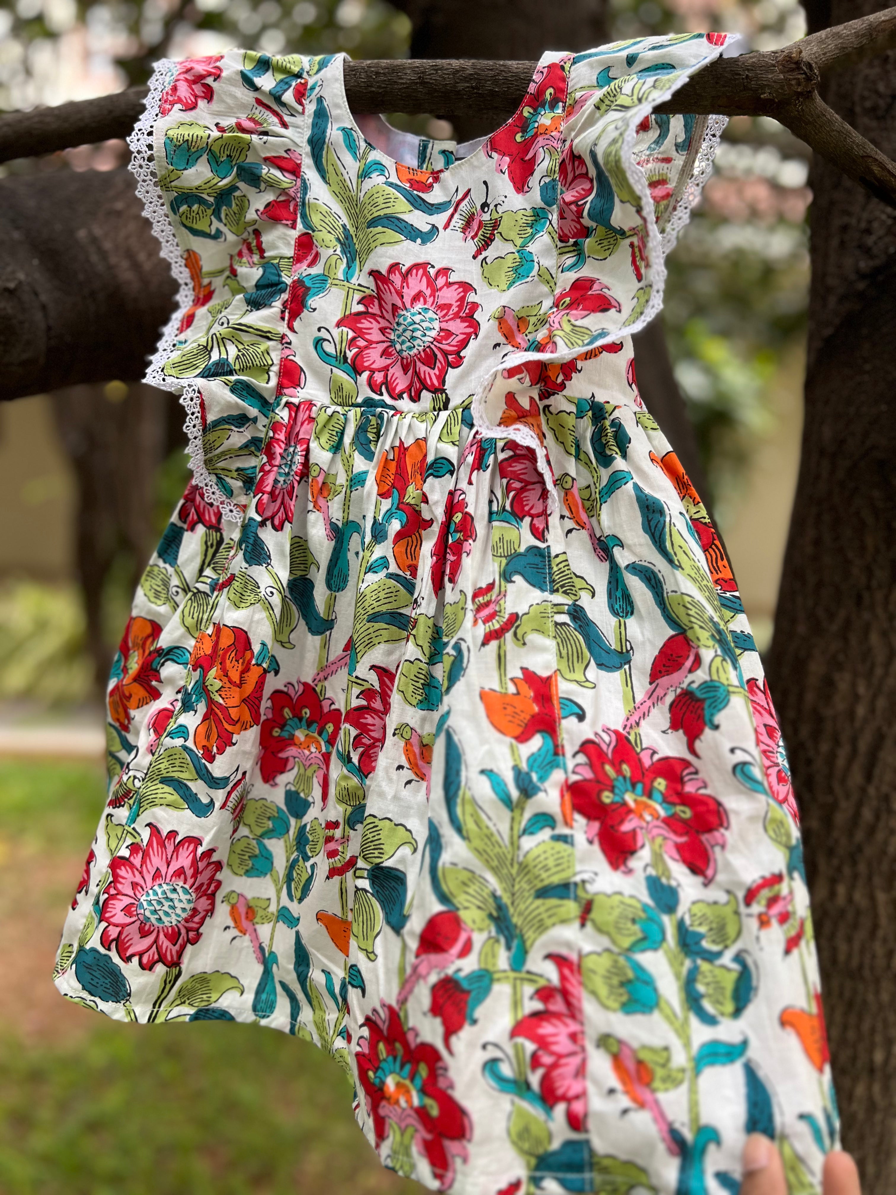 Two layer lining Floral Frock