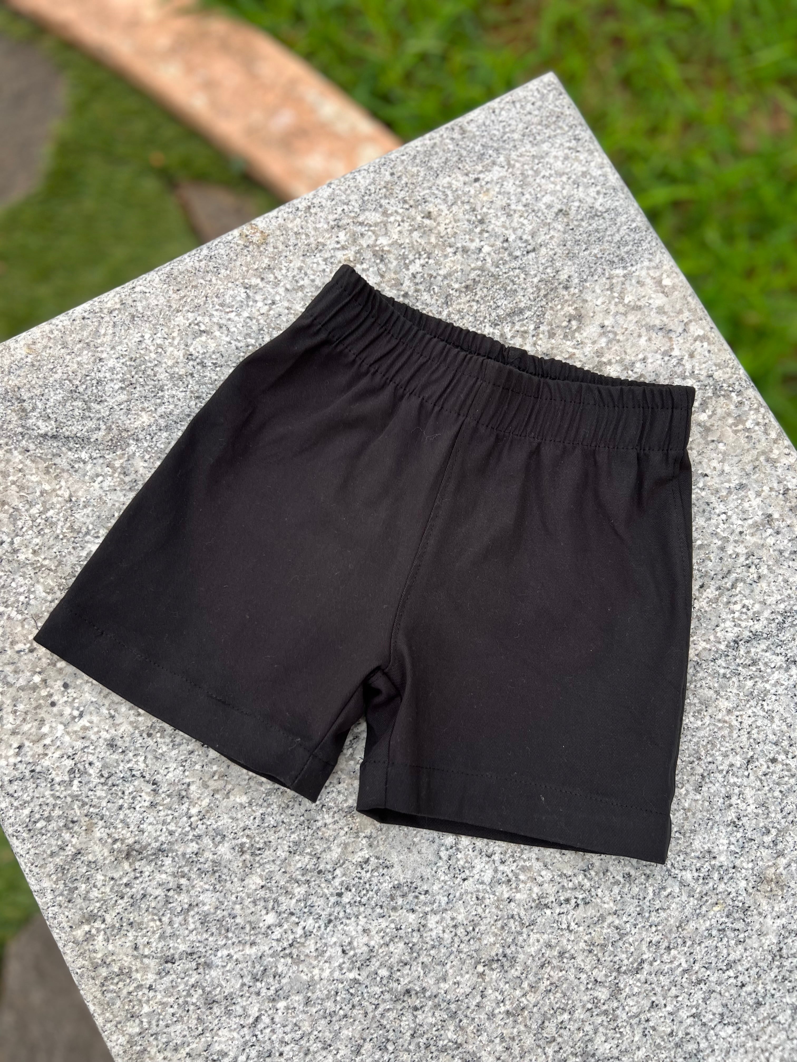 Black Cotton Pull-On shorts