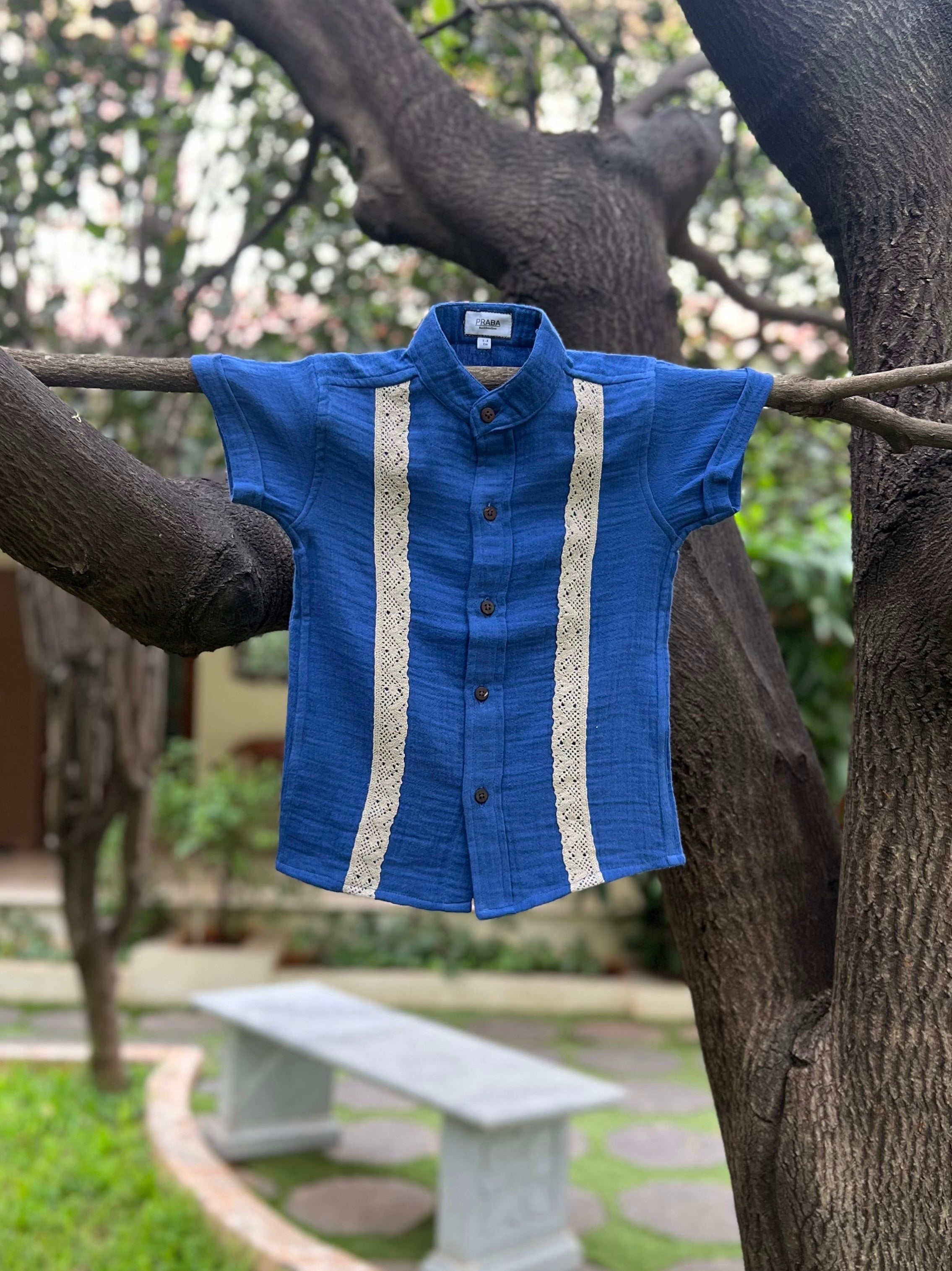 PR’s Signature Style, Blue Shirt with Lace