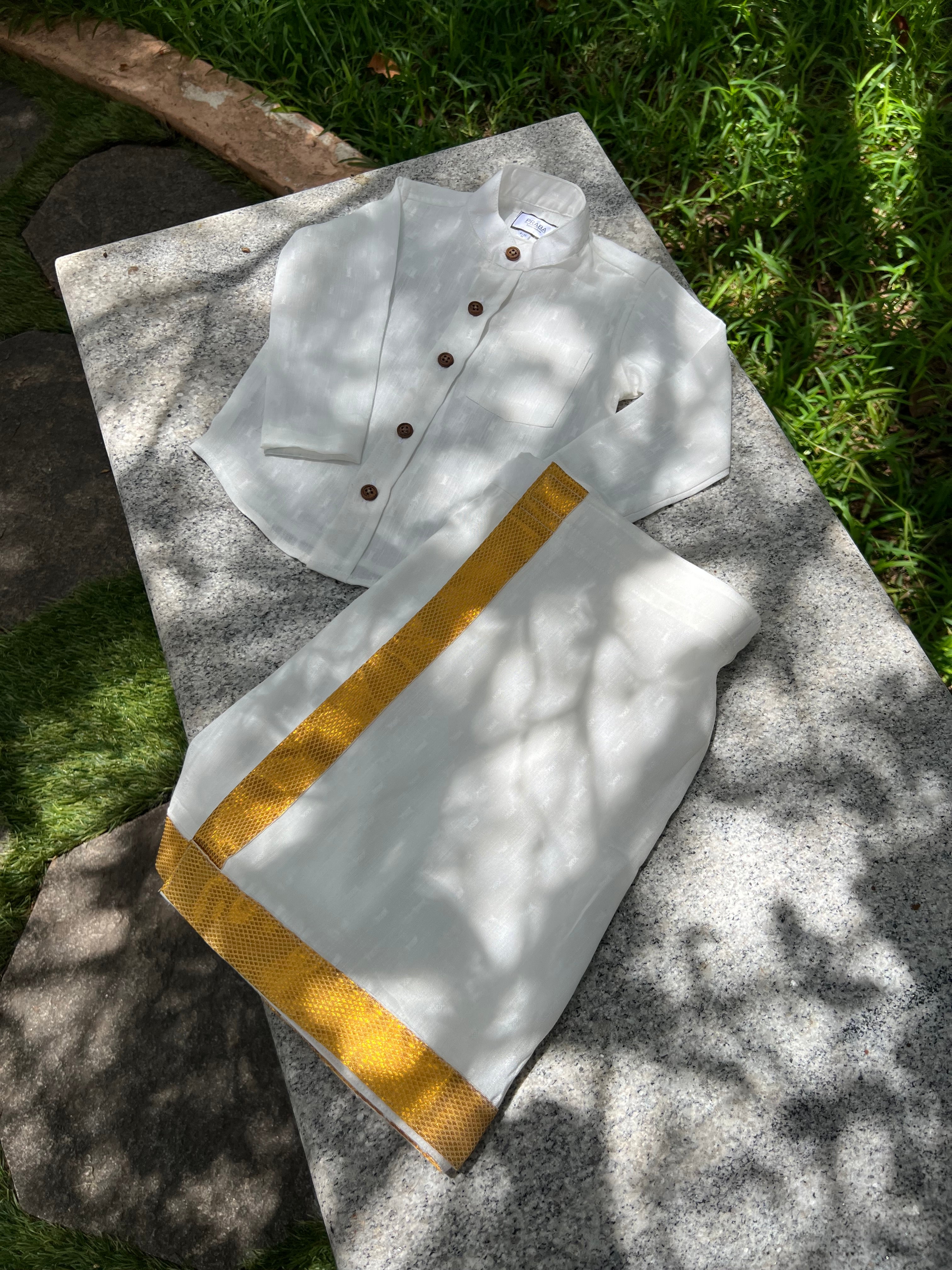 Dhoti & Shirt Set Silk Cotton