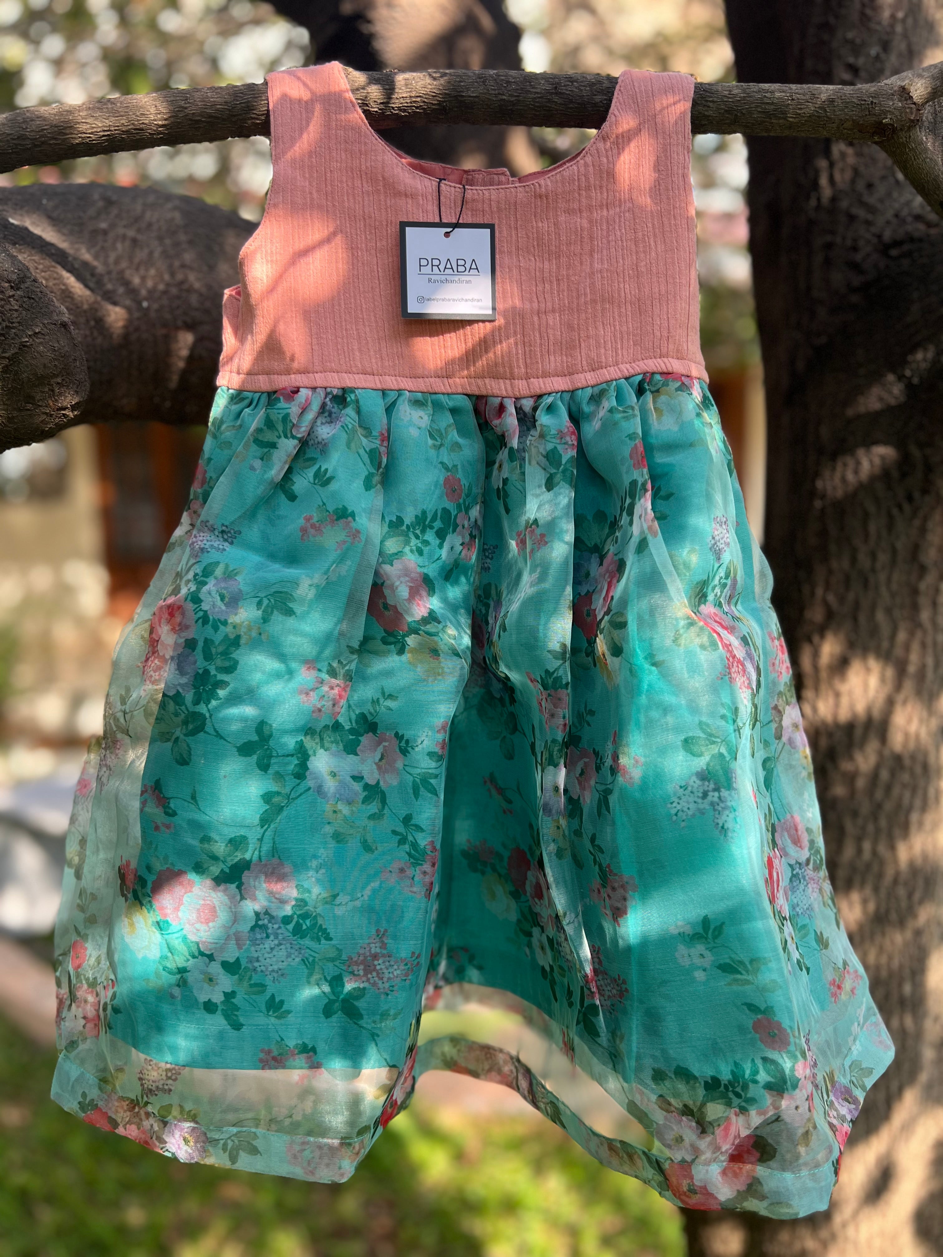 Pink Lenin body and organza bottom