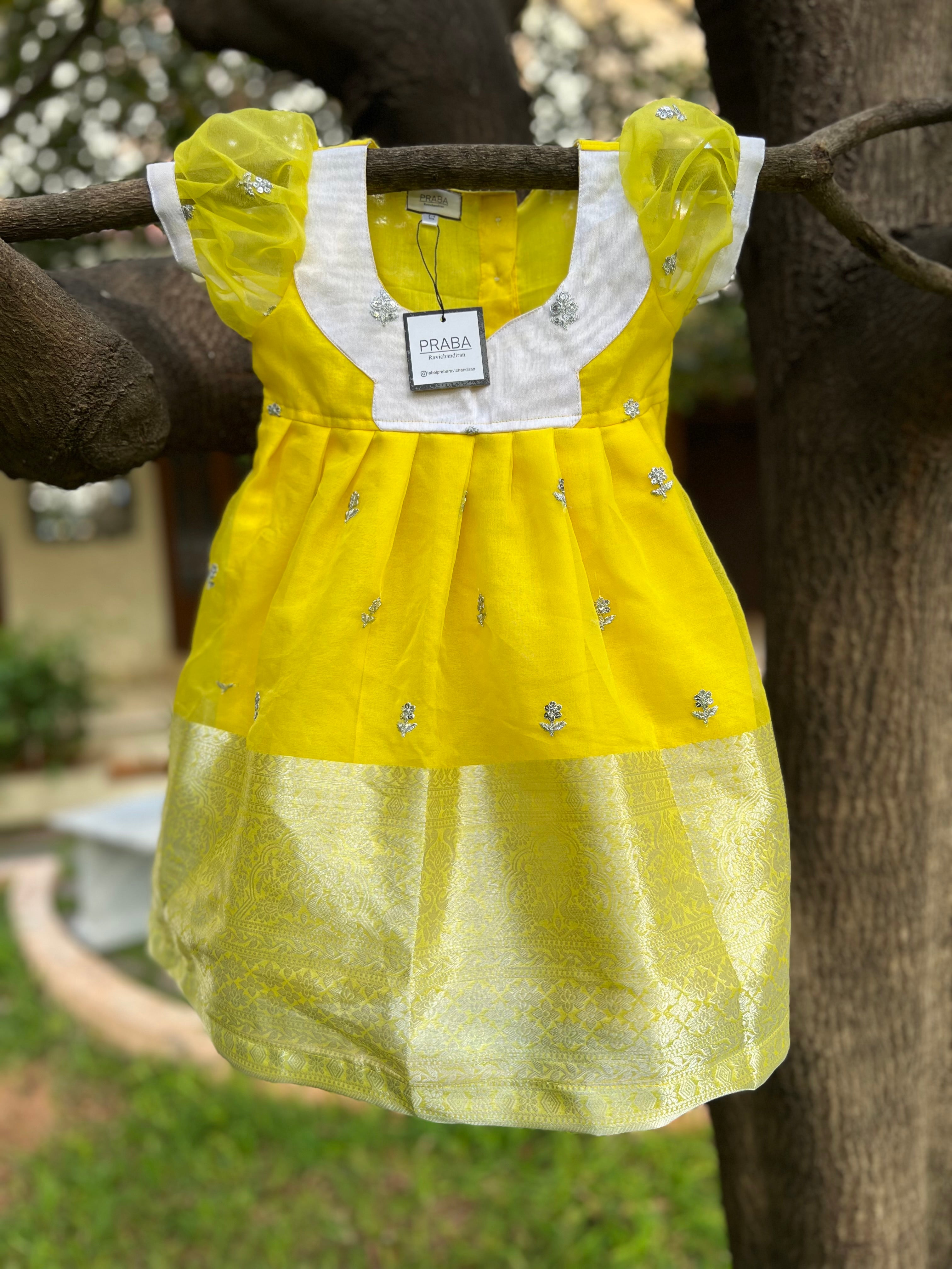 Fluorescent Green Organza Frock