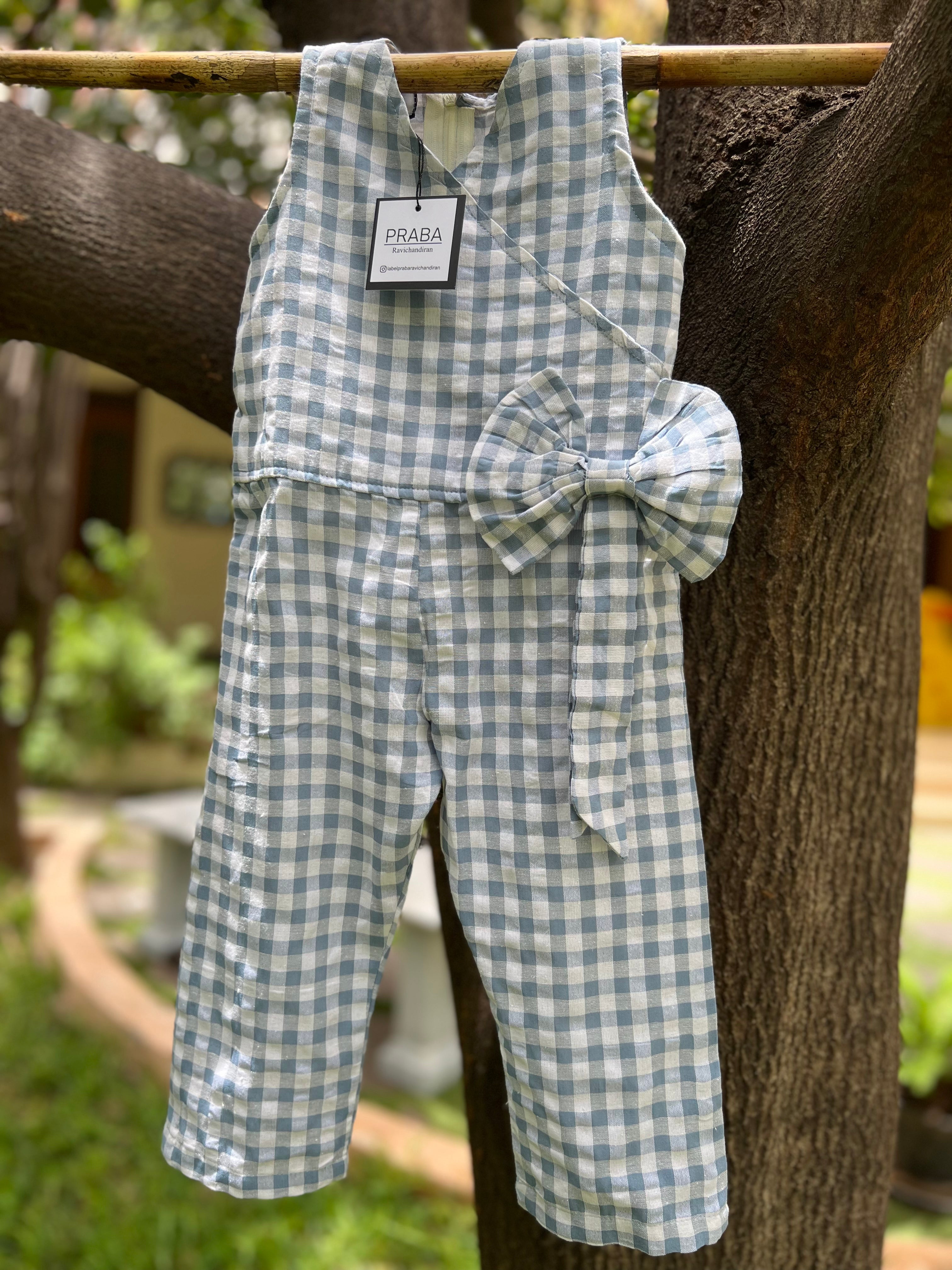 Checked with bow Jumpsuit