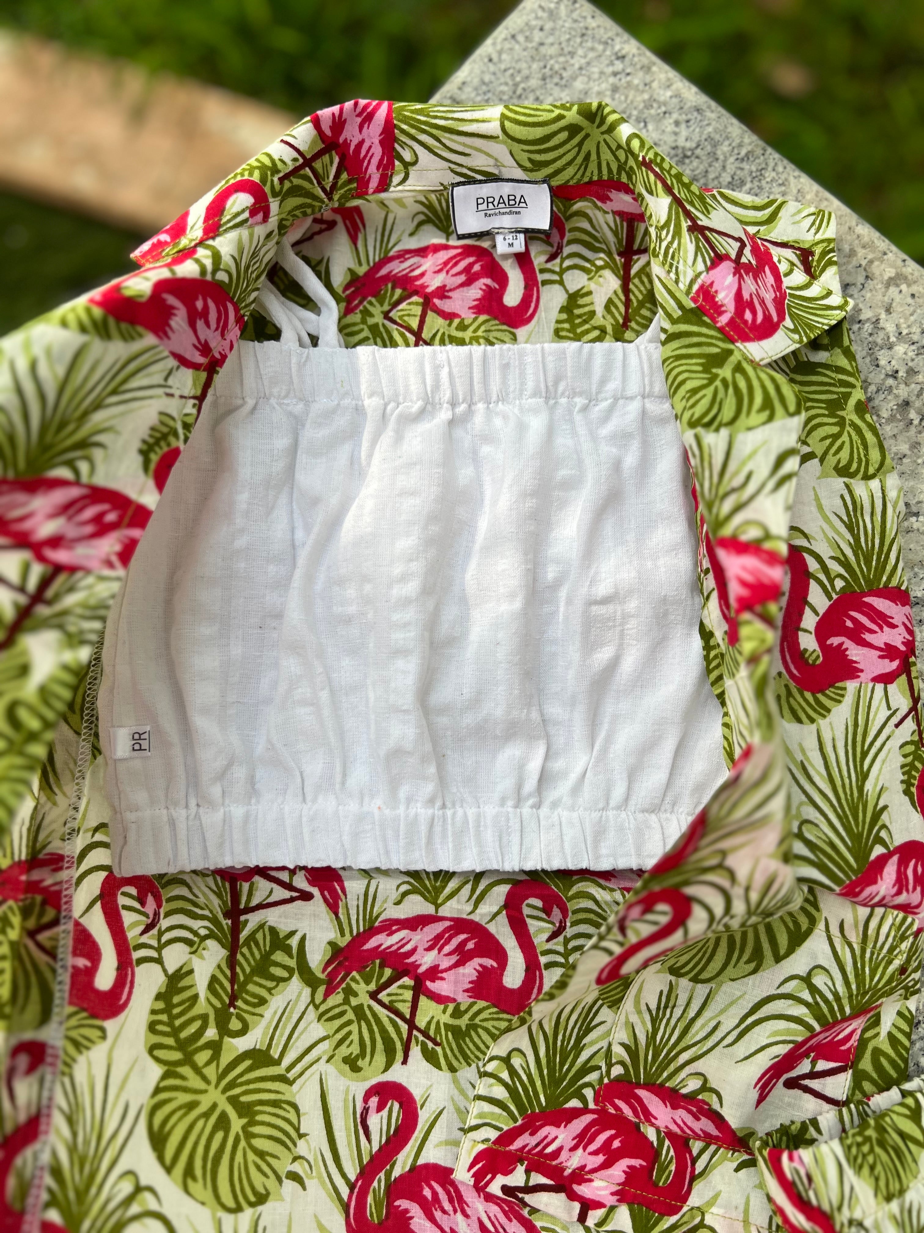 Flamingo 🦩 print Girls 3 Piece Set