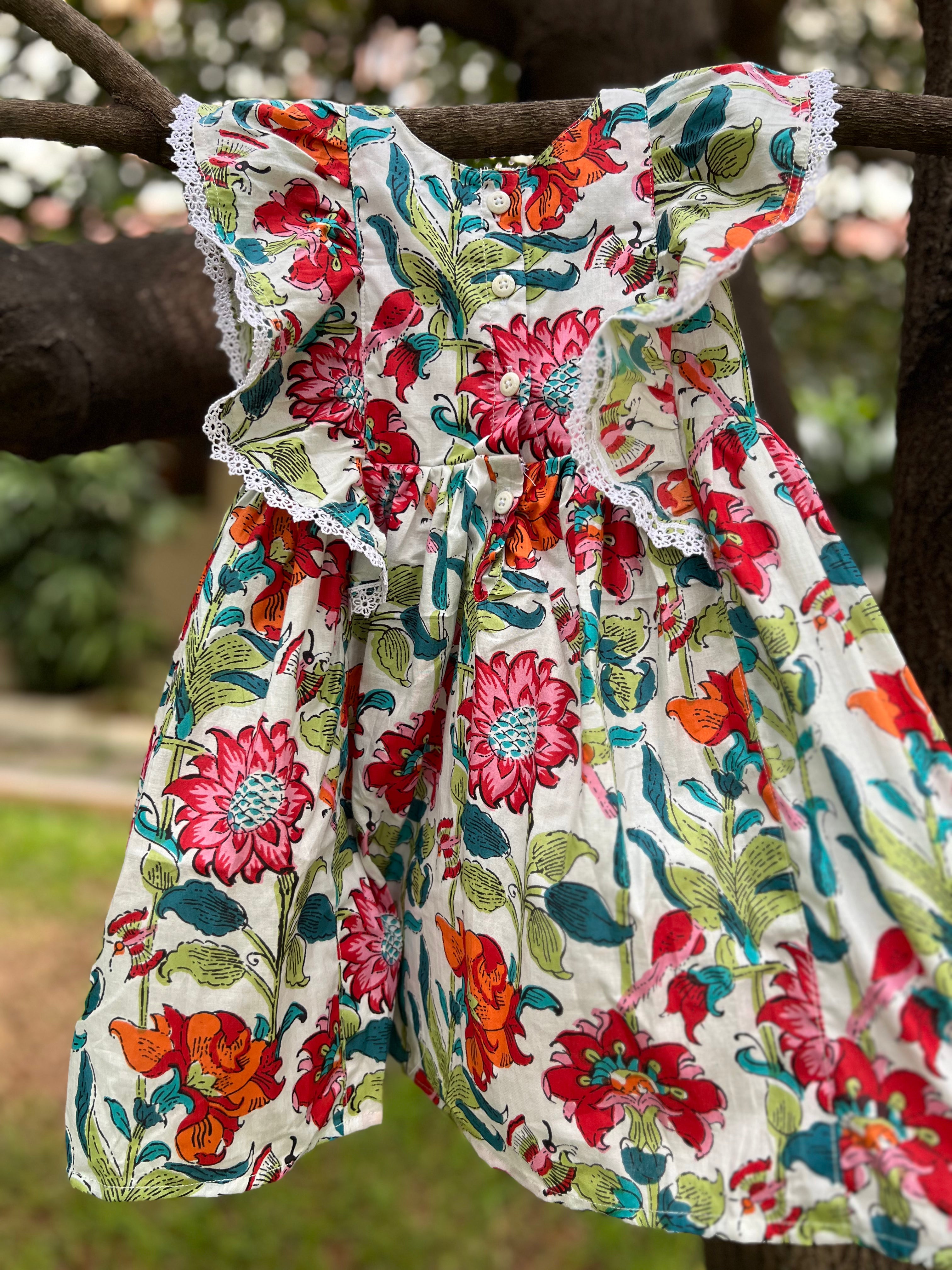 Two layer lining Floral Frock