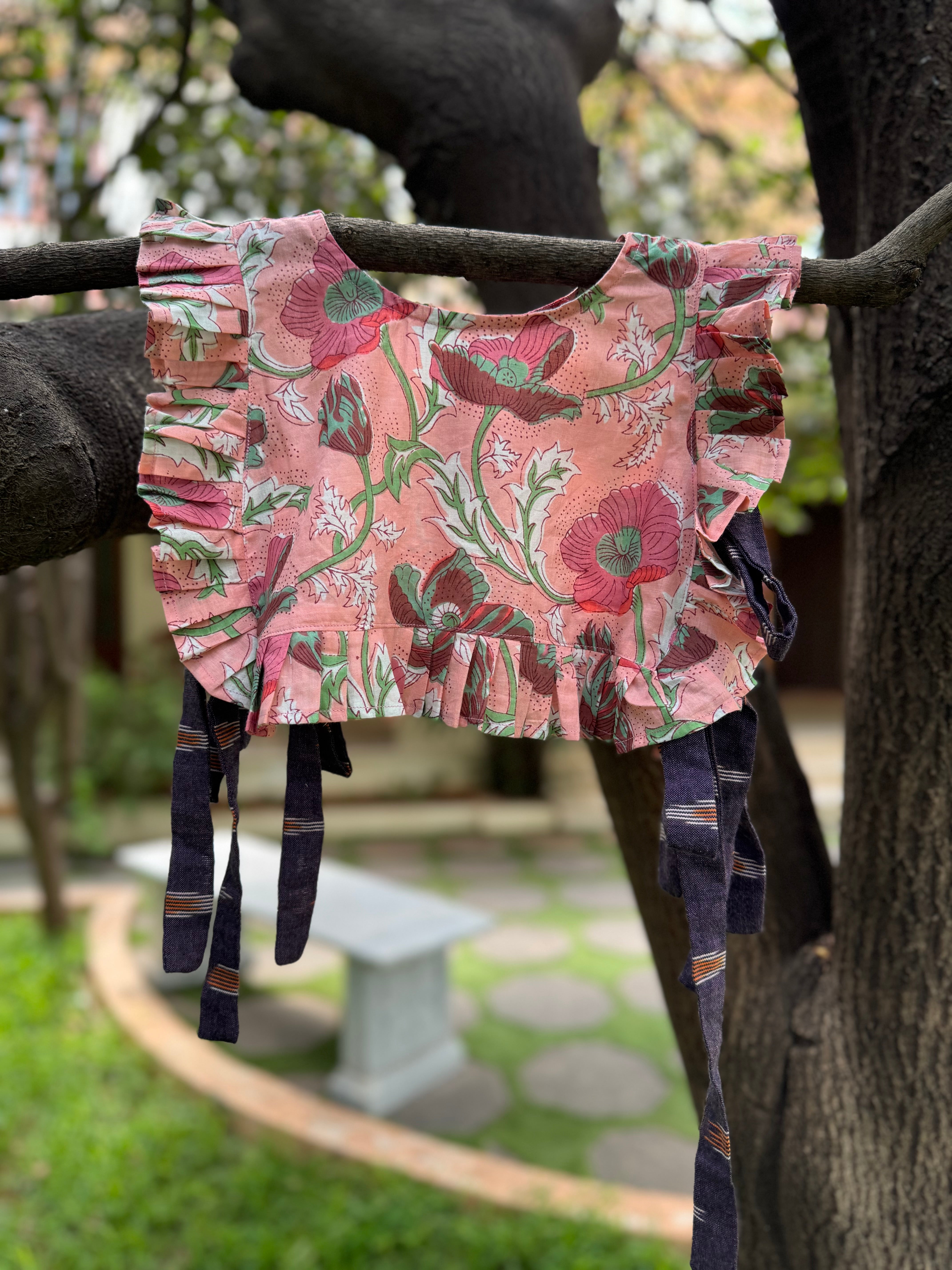 Peach 🪷 & Purple side tie Co-Ords