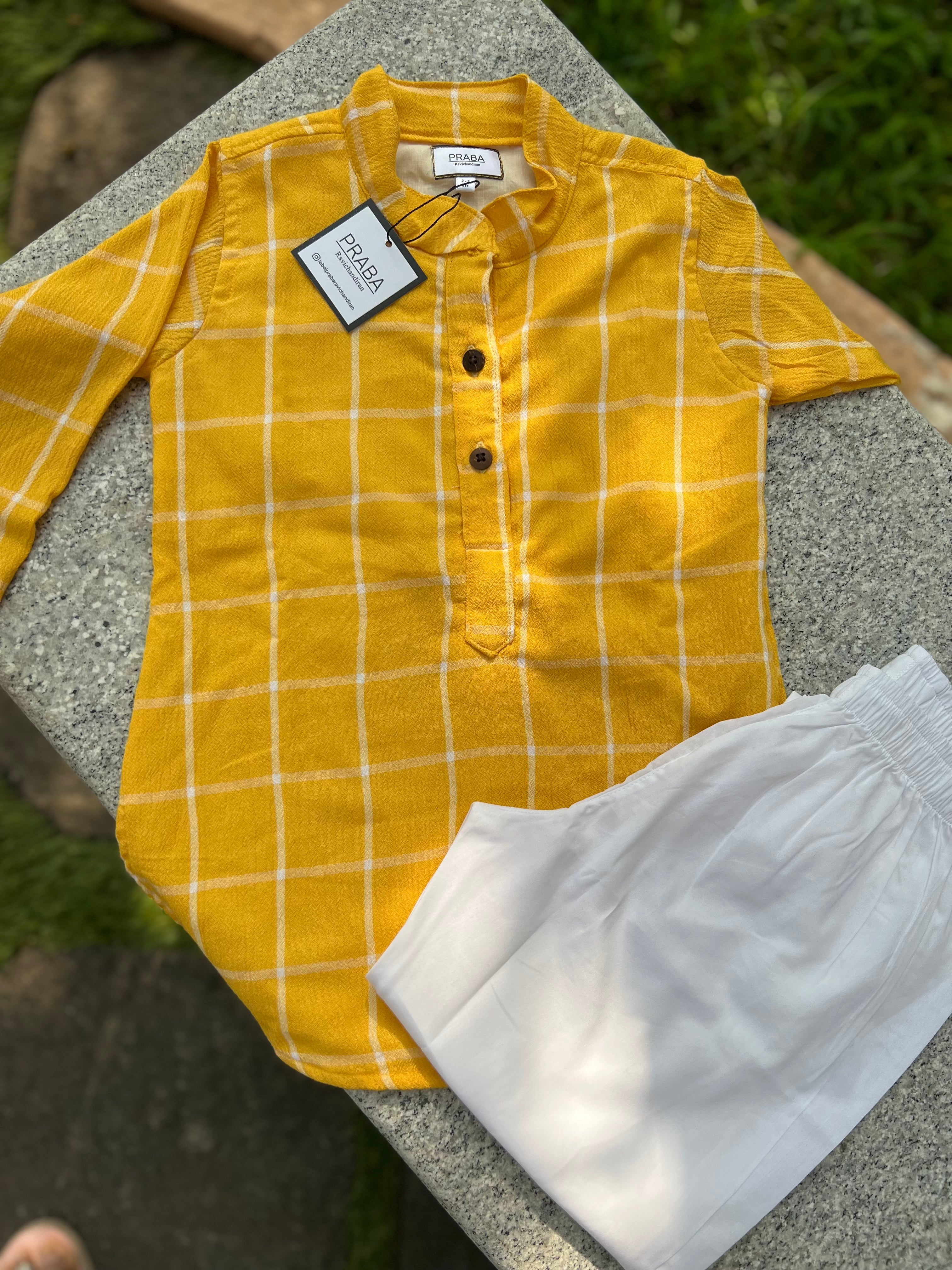 Vibrant yellow kurta pyjama set
