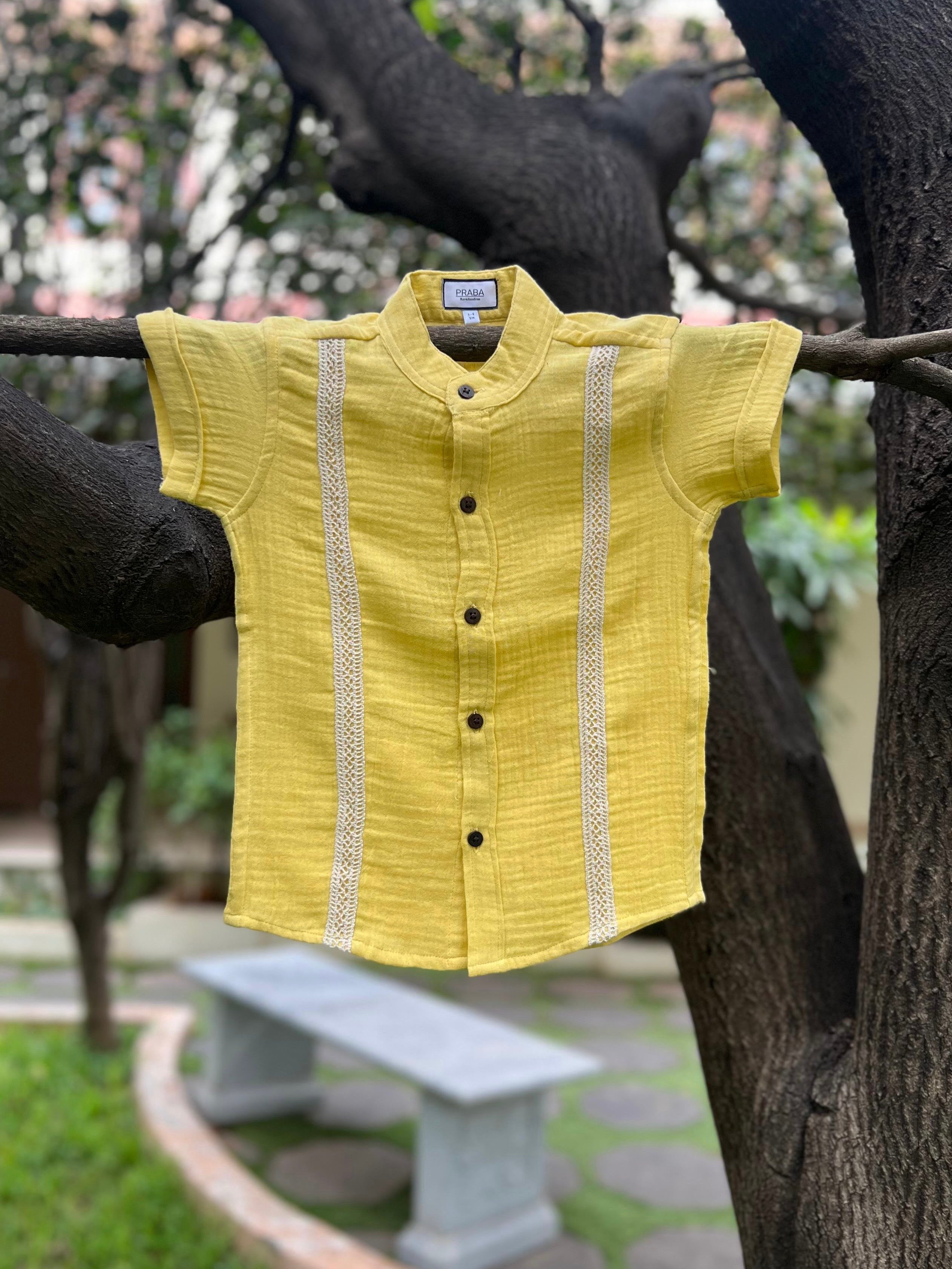 PR’s Signature Style, Pastel Yellow Shirt with Lace