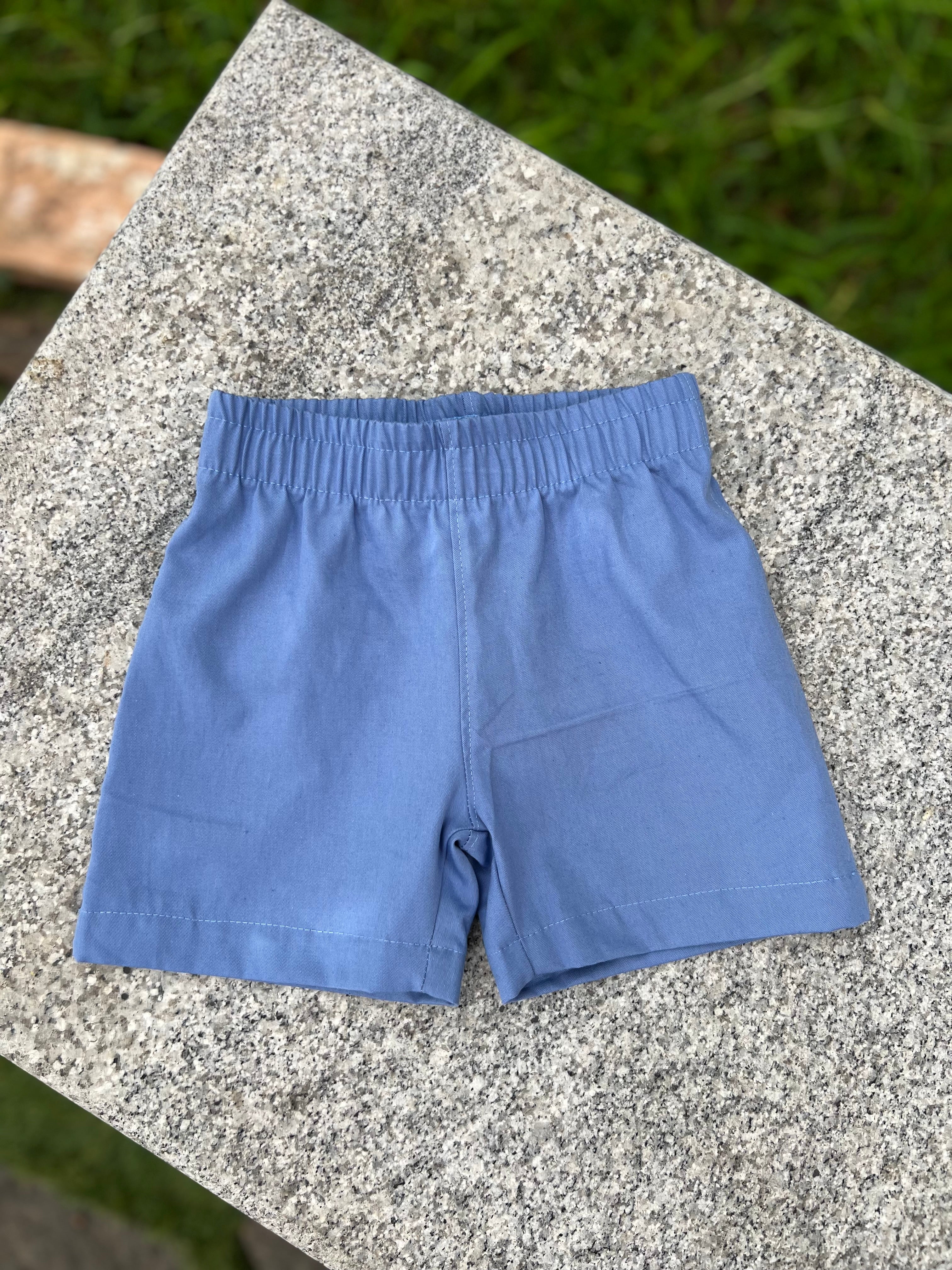 Ice Blue cotton Pull-On shorts