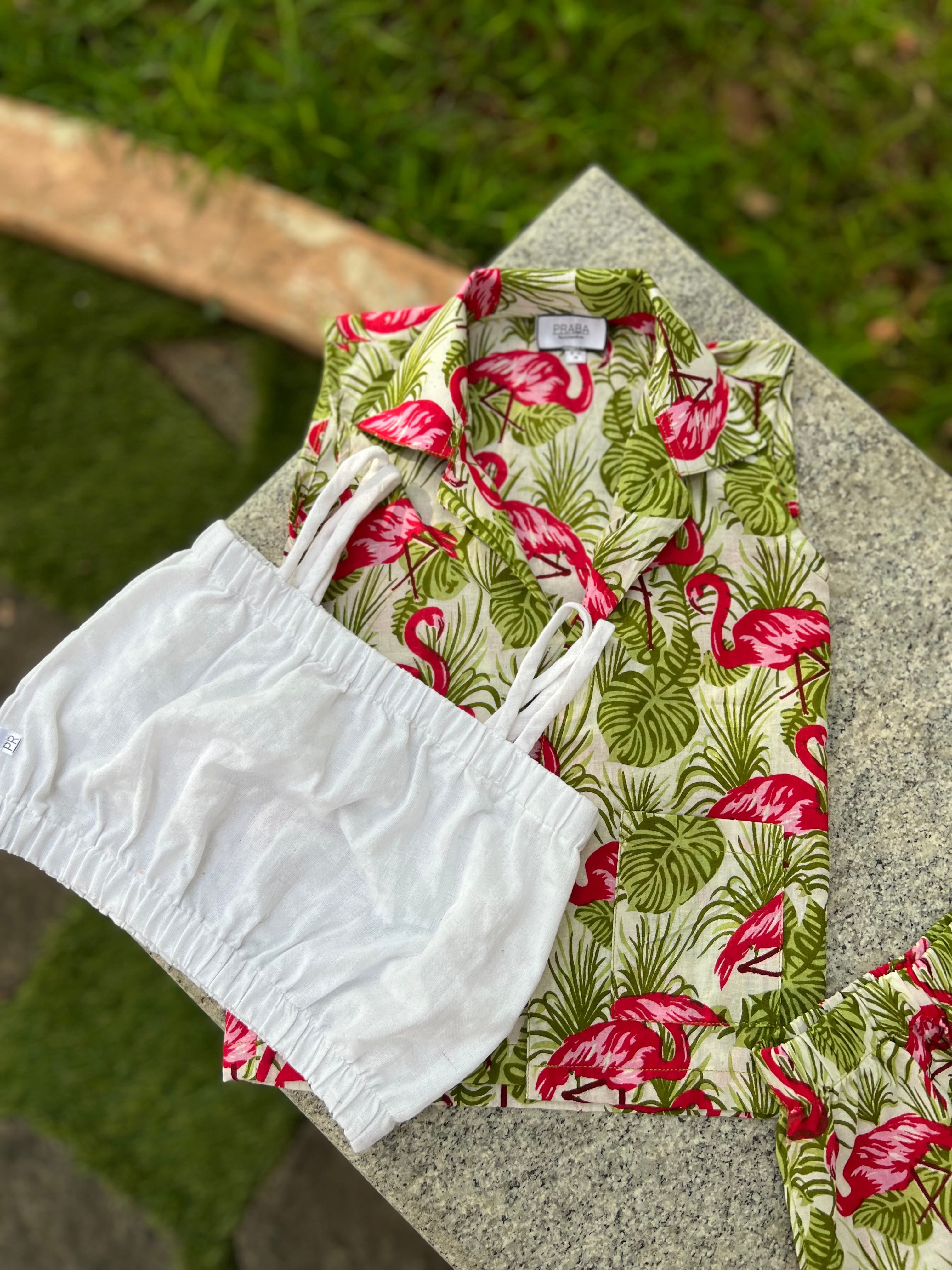 Flamingo 🦩 print Girls 3 Piece Set