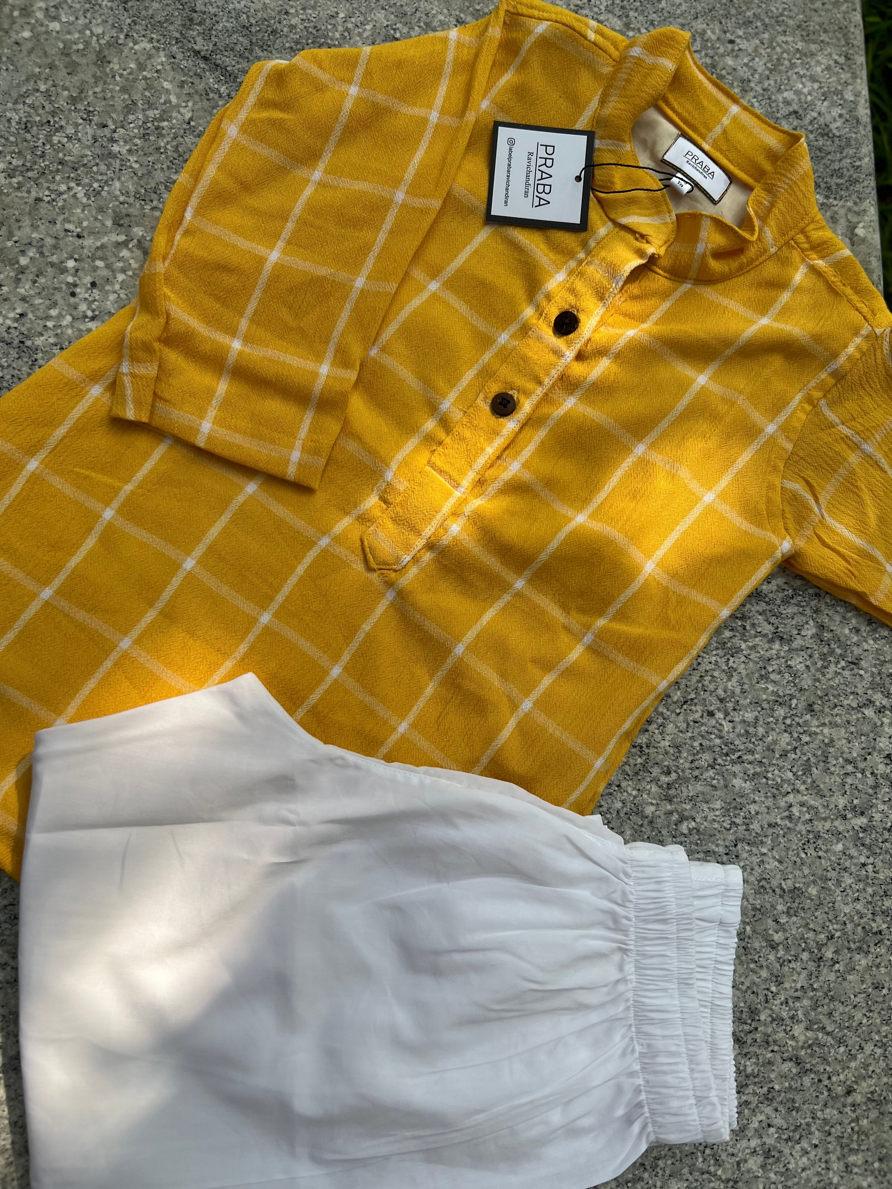 Vibrant yellow kurta pyjama set