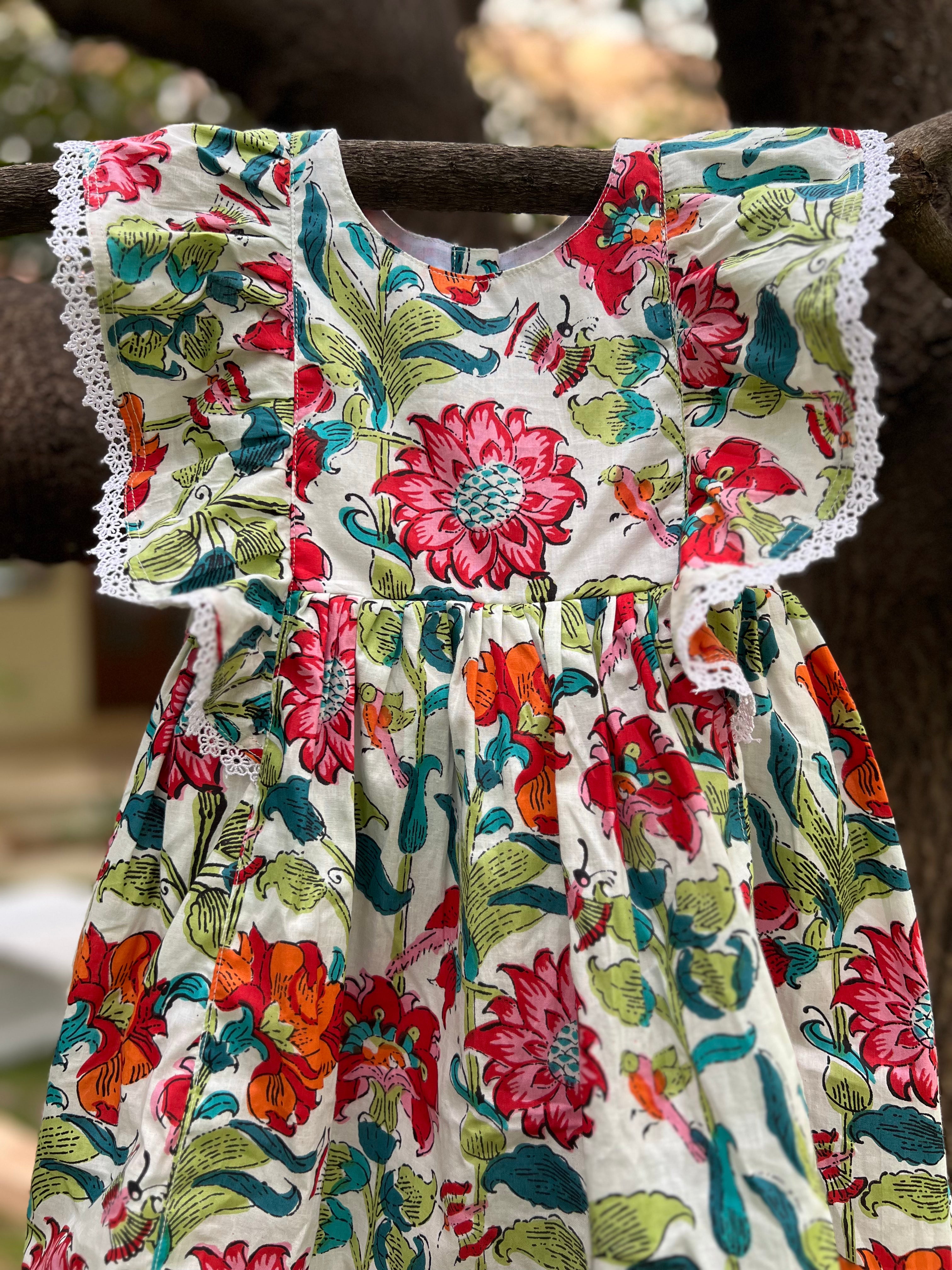 Two layer lining Floral Frock