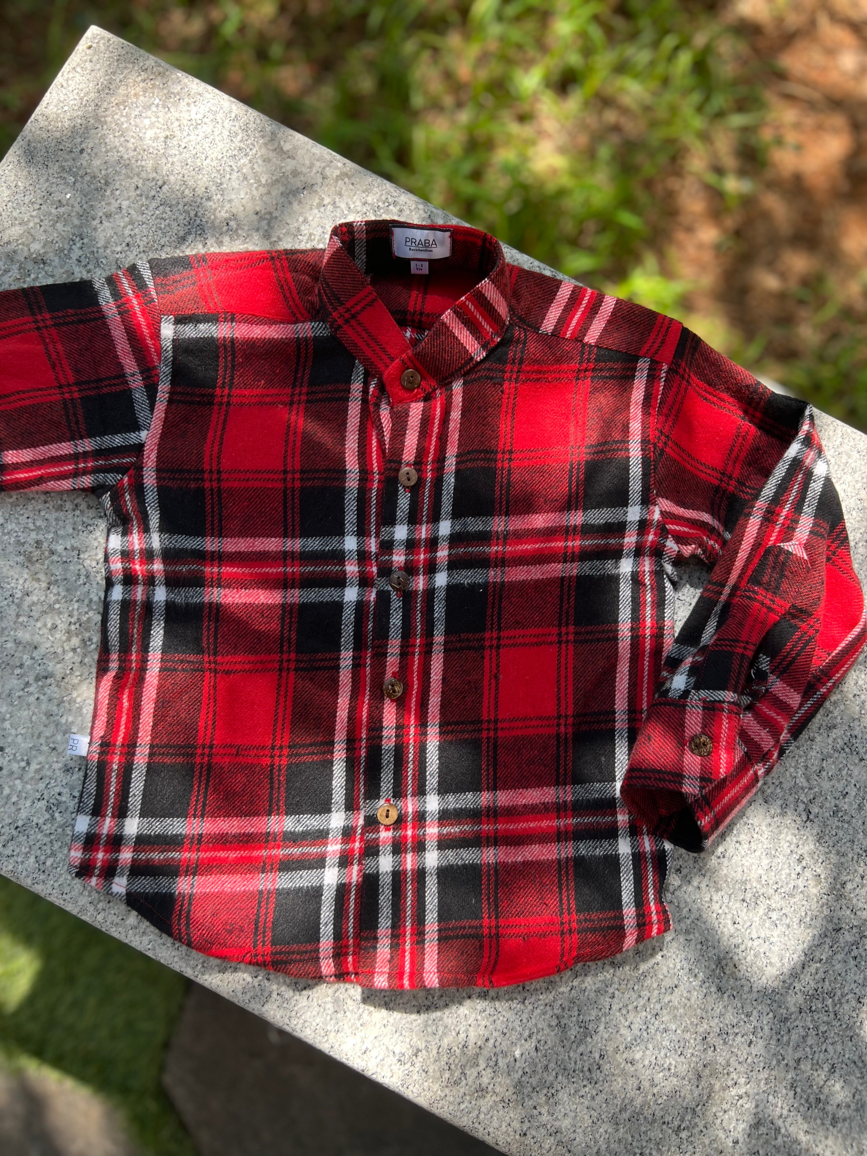 Woollen Plaid Red Shirt