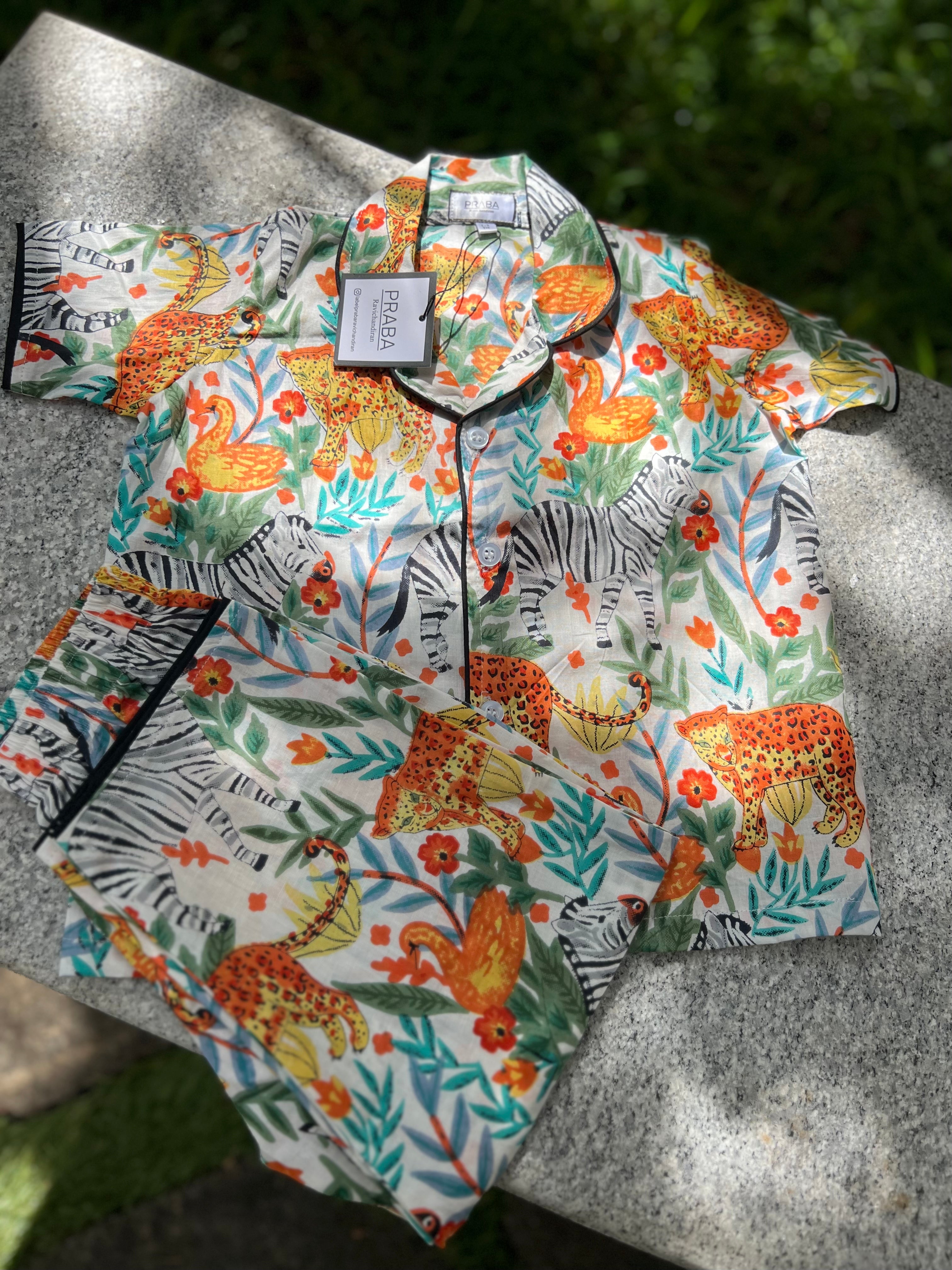 Tropical print Night Suit