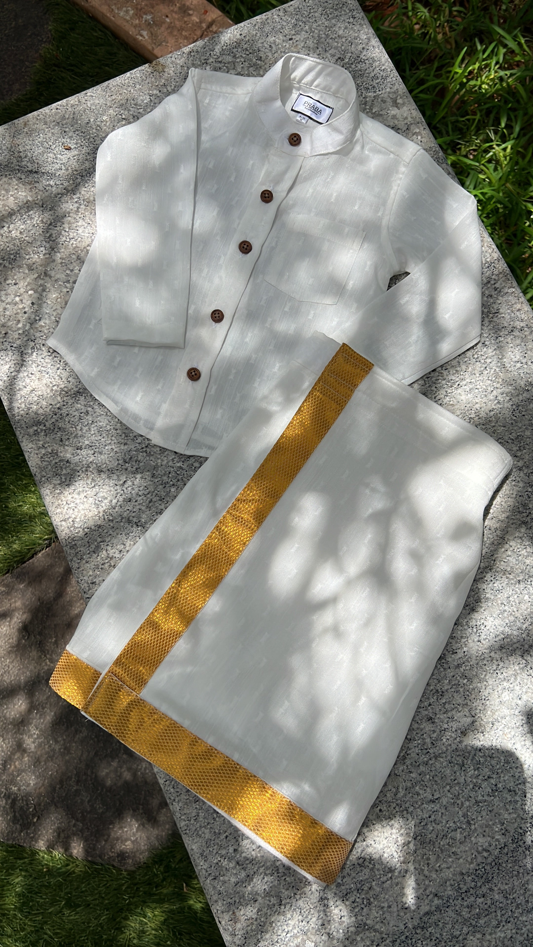 Dhoti & Shirt Set Silk Cotton