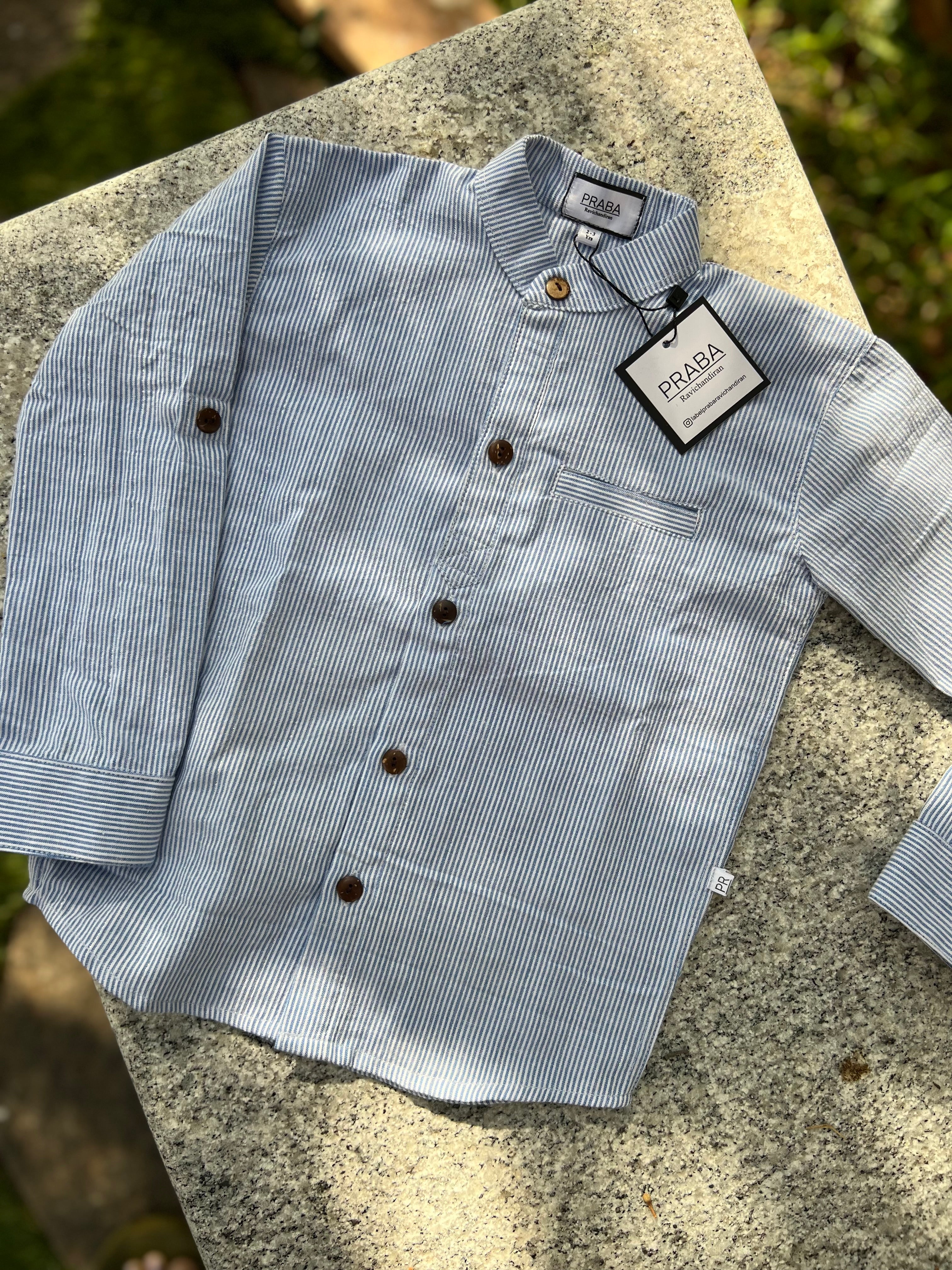 Blue strips Cotton Regular fit