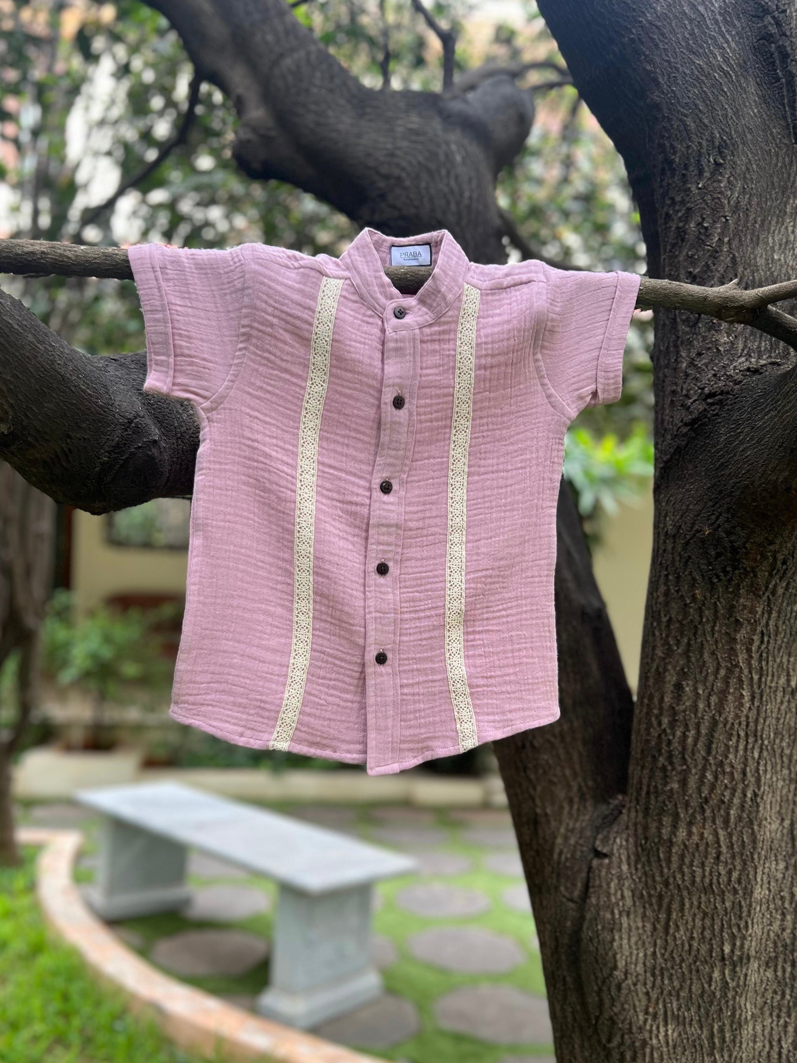 PR’s Signature Style, Pastel Pink Shirt with Lace