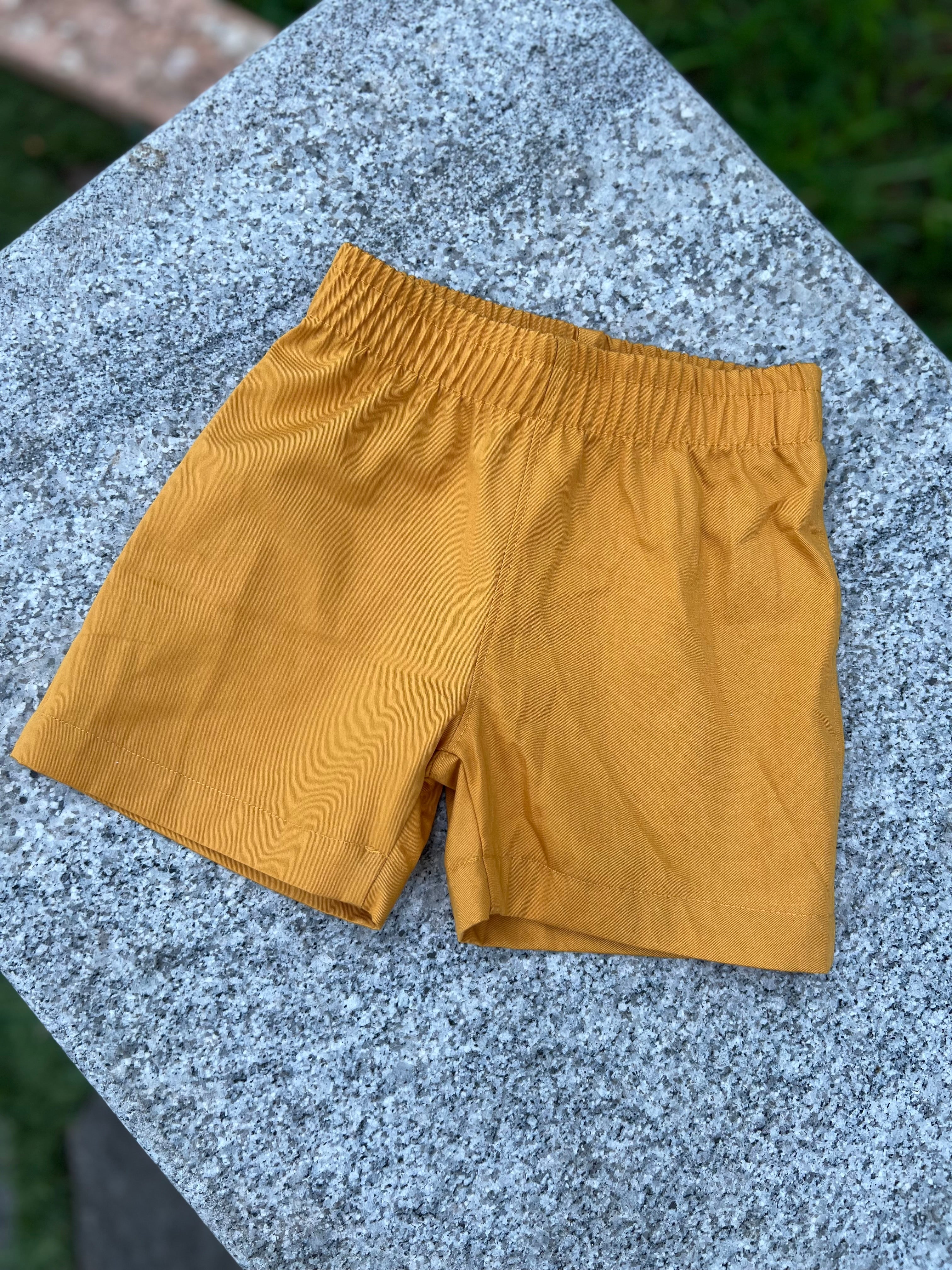 Mustard Yellow cotton Pull-On shorts