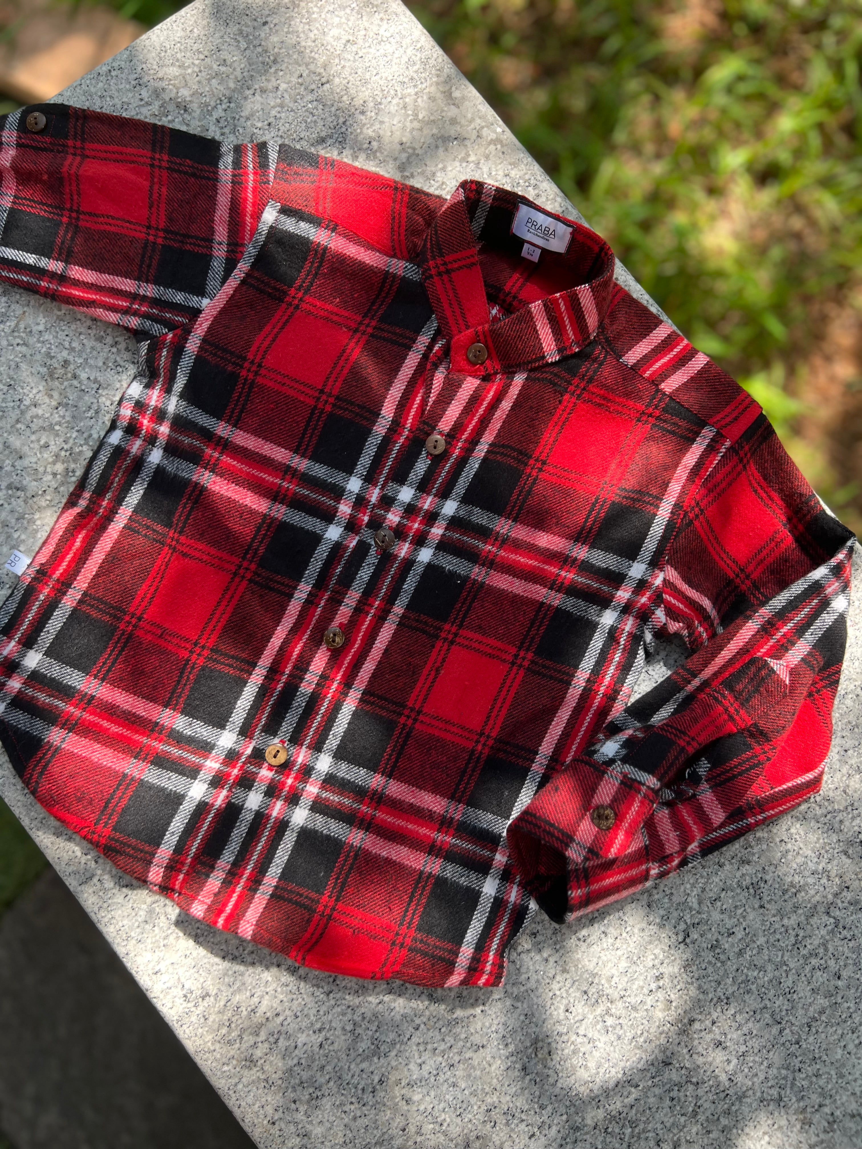 Woollen Plaid Red Shirt