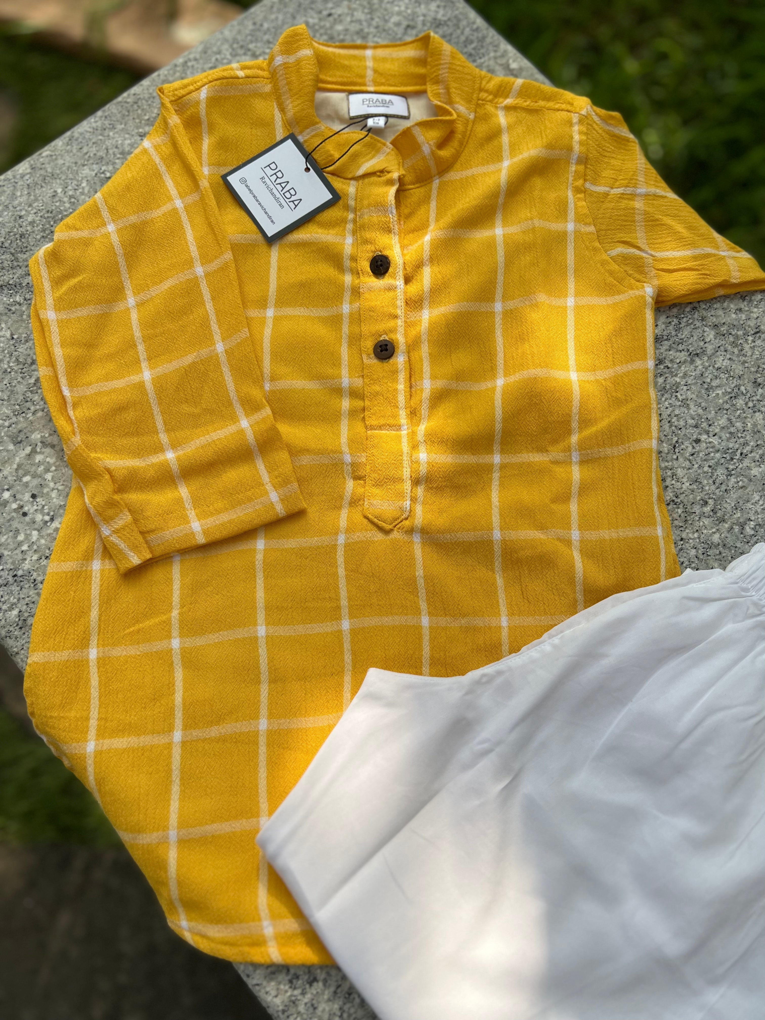 Vibrant yellow kurta pyjama set