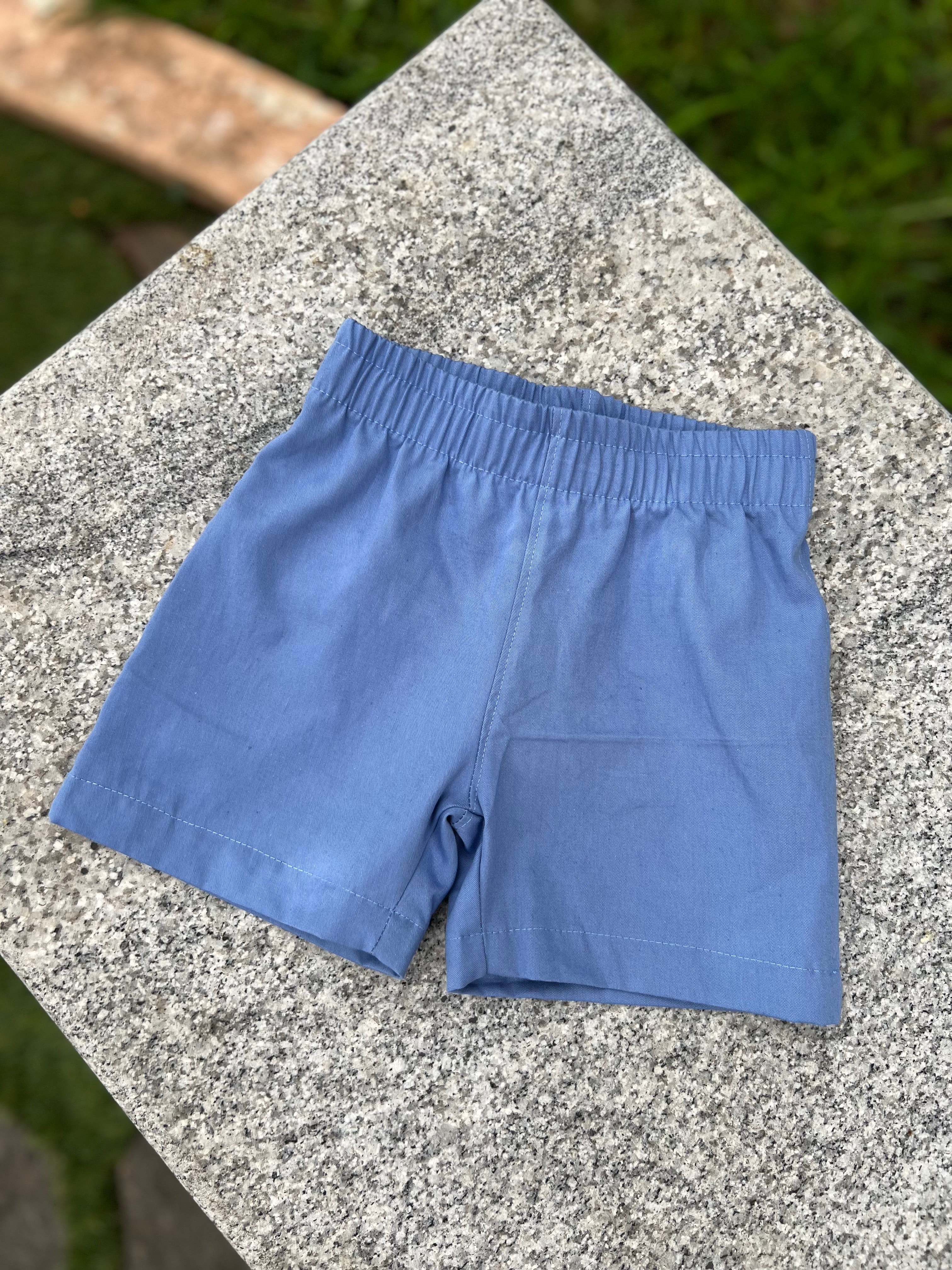 Ice Blue cotton Pull-On shorts