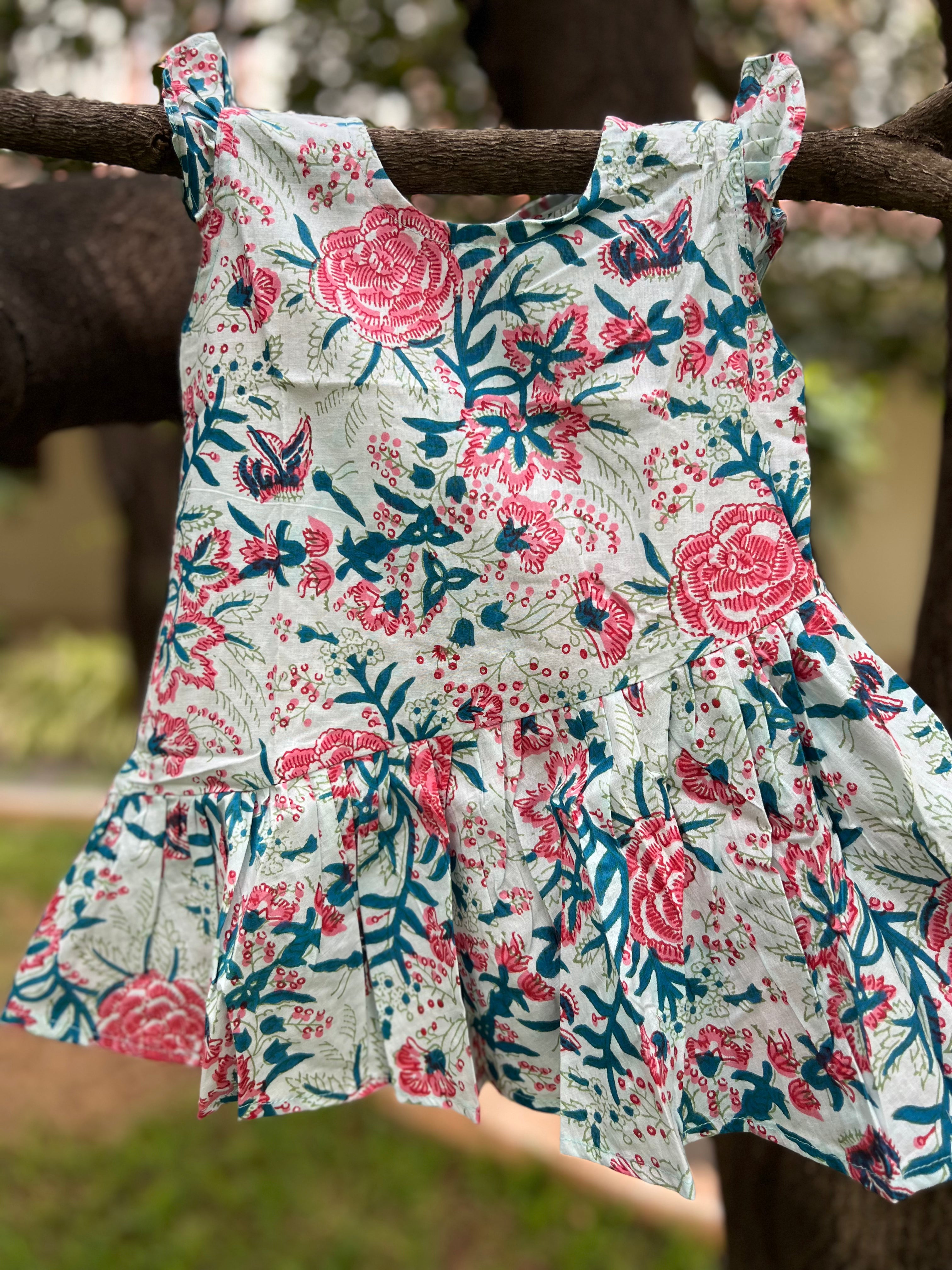 Cotton Summer Dress with Pleats