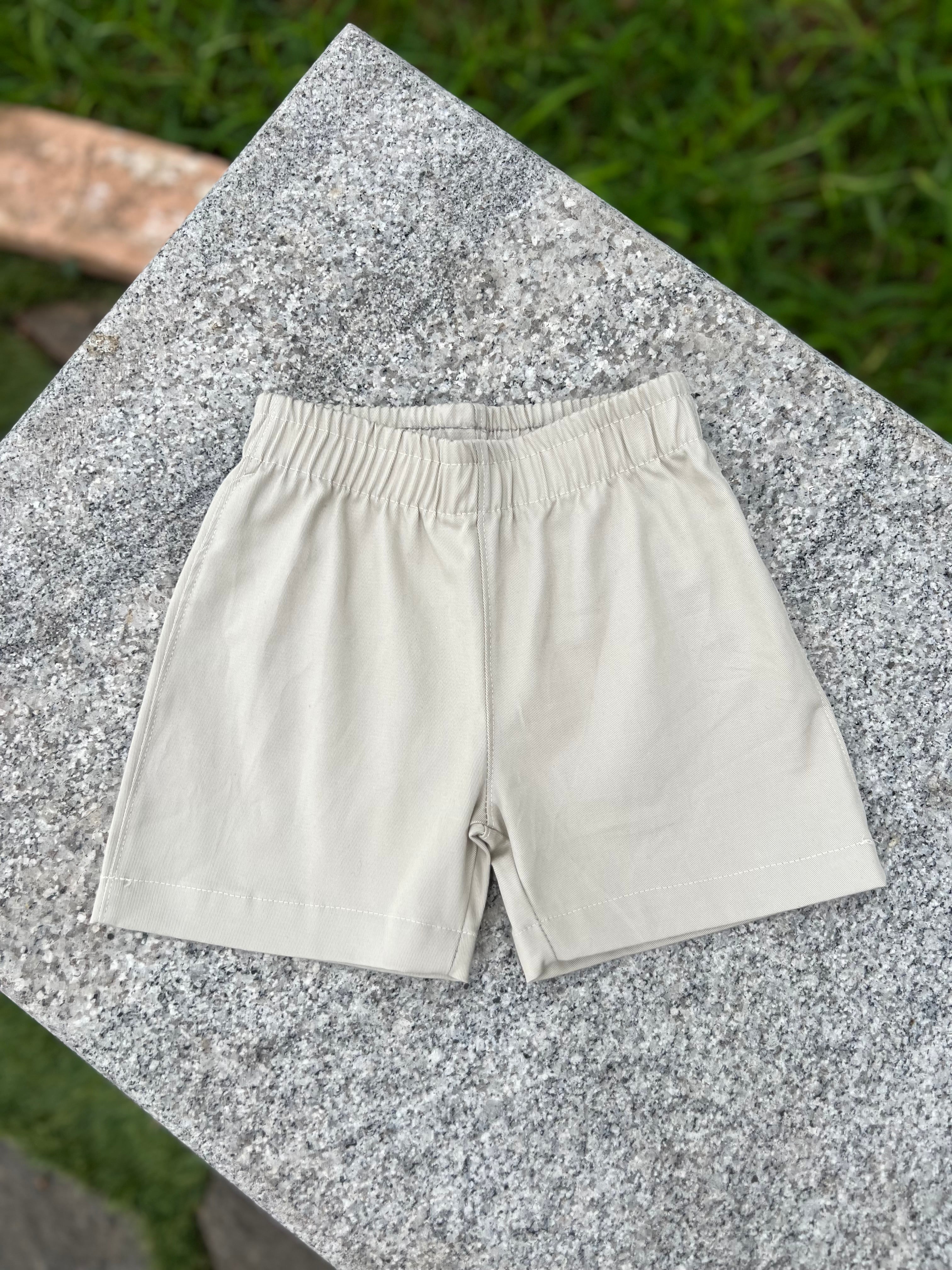 Cream Cotton Pull-On shorts
