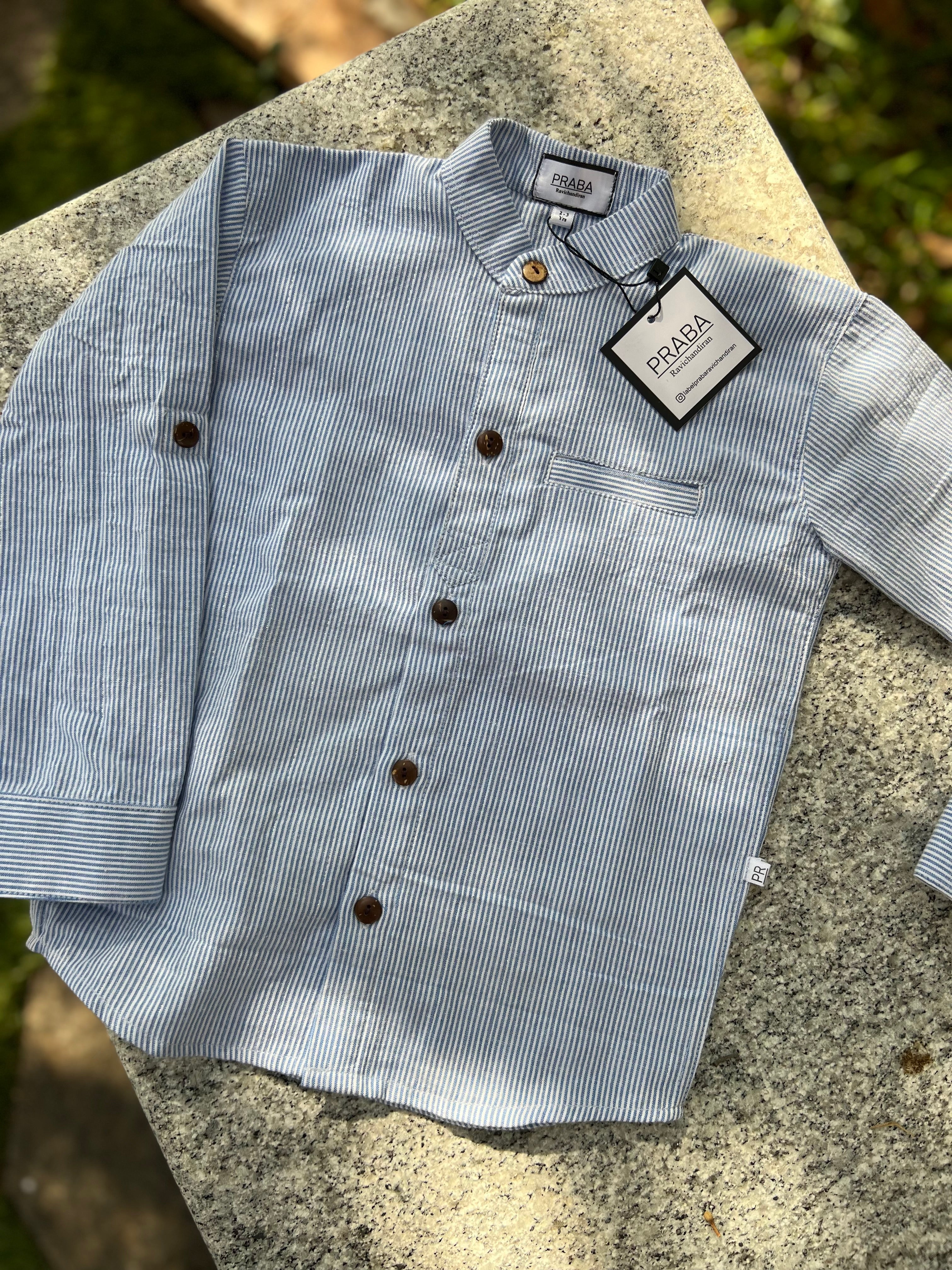 Blue strips Cotton Regular fit